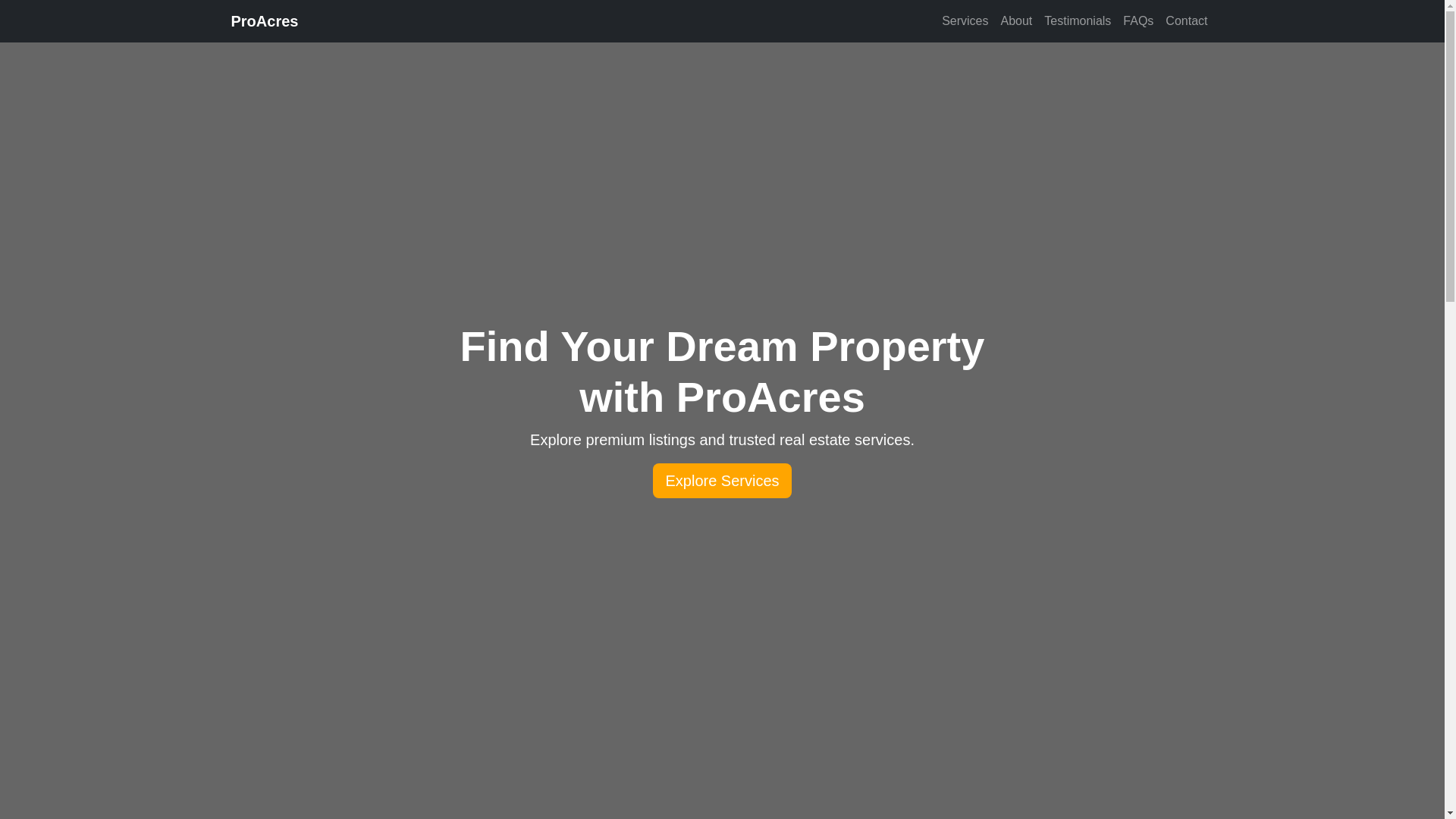 website screenshot of https://proacres.in/