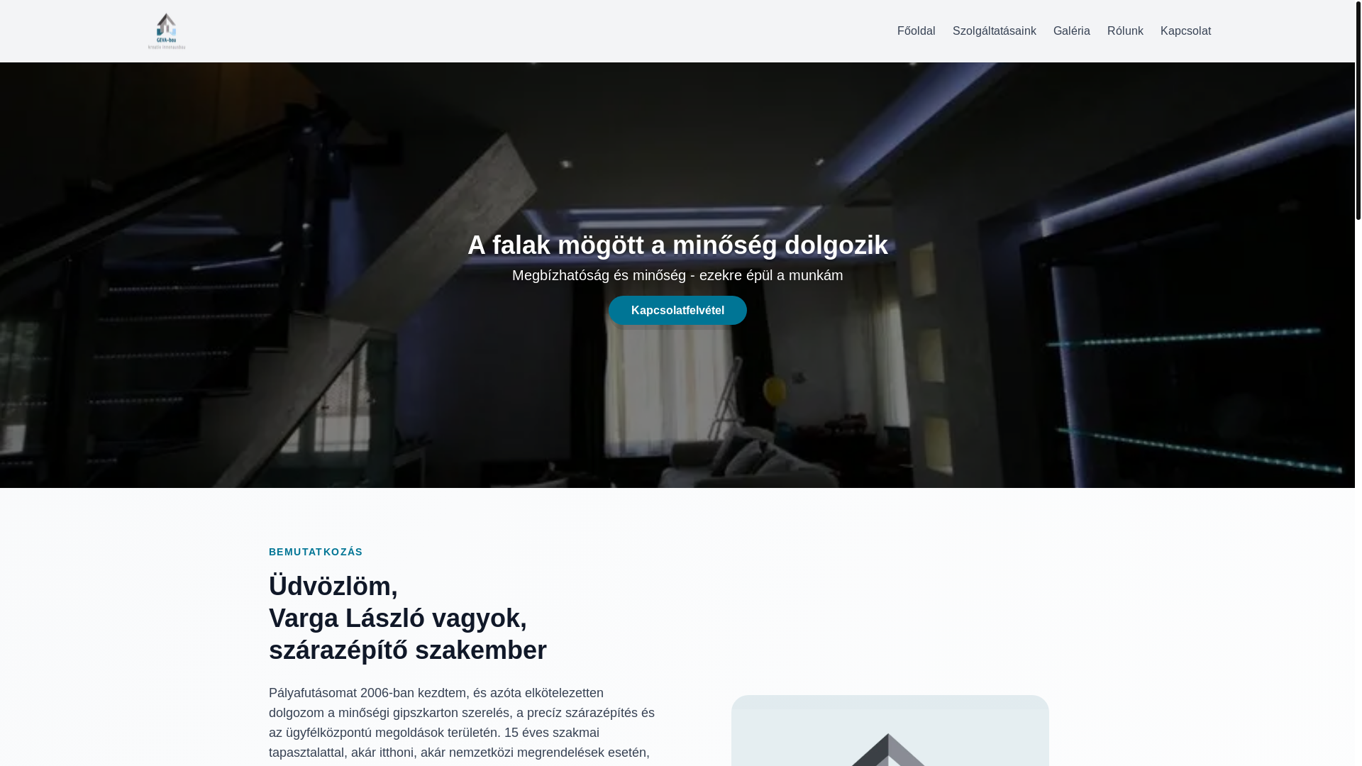 website screenshot of https://gevabau.hu/