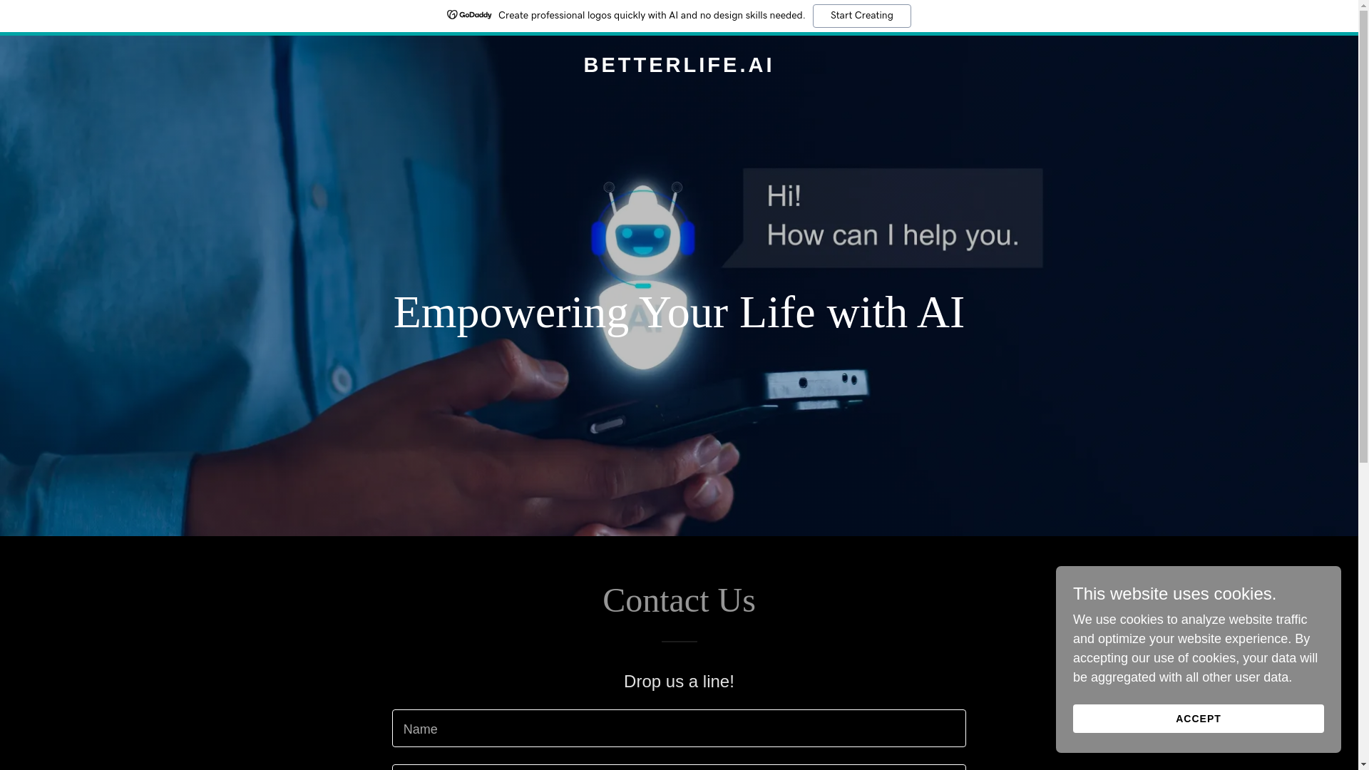 website screenshot of https://betterlifeai.org/