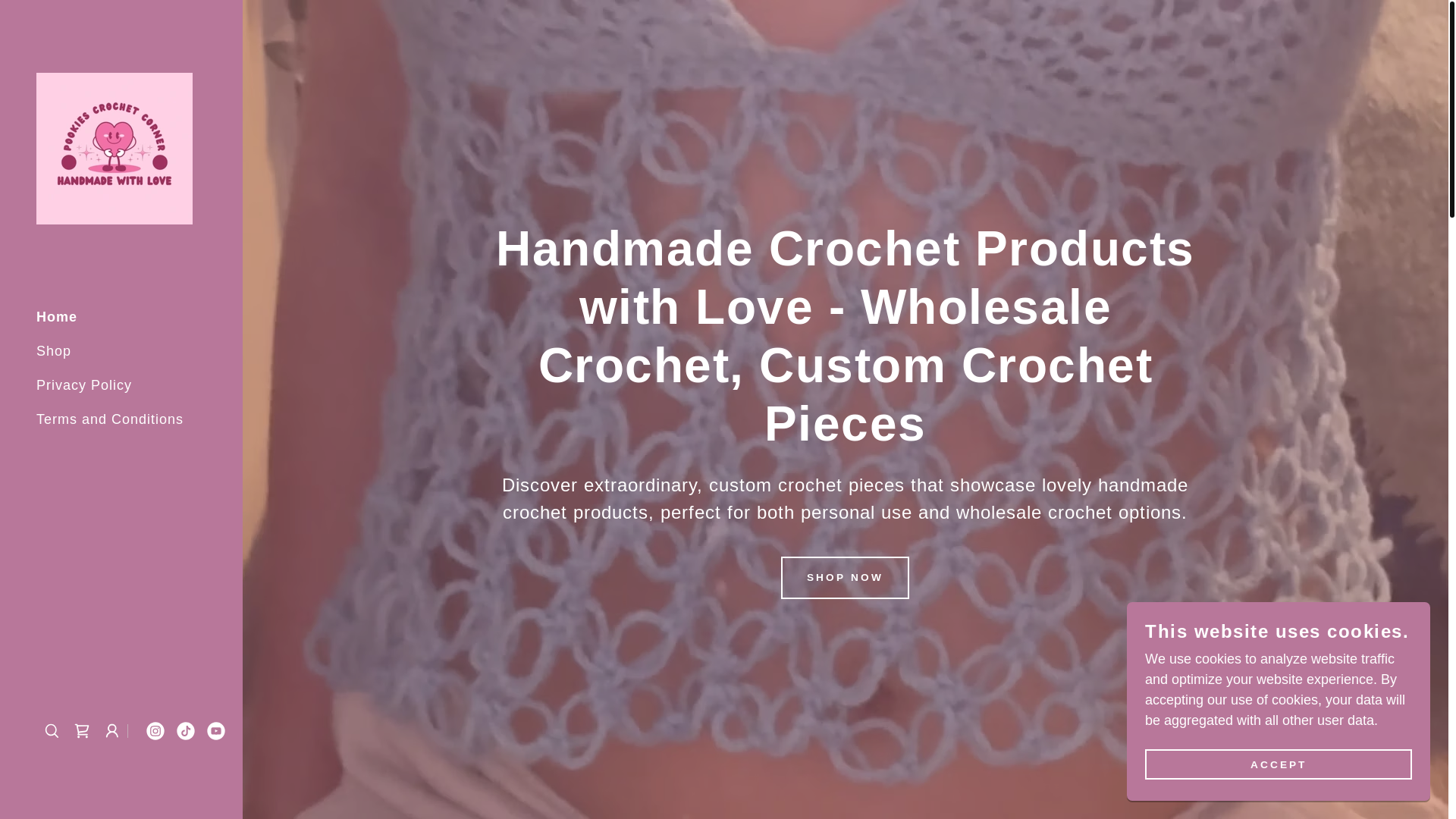website screenshot of https://pookiescrochetcorner.shop/