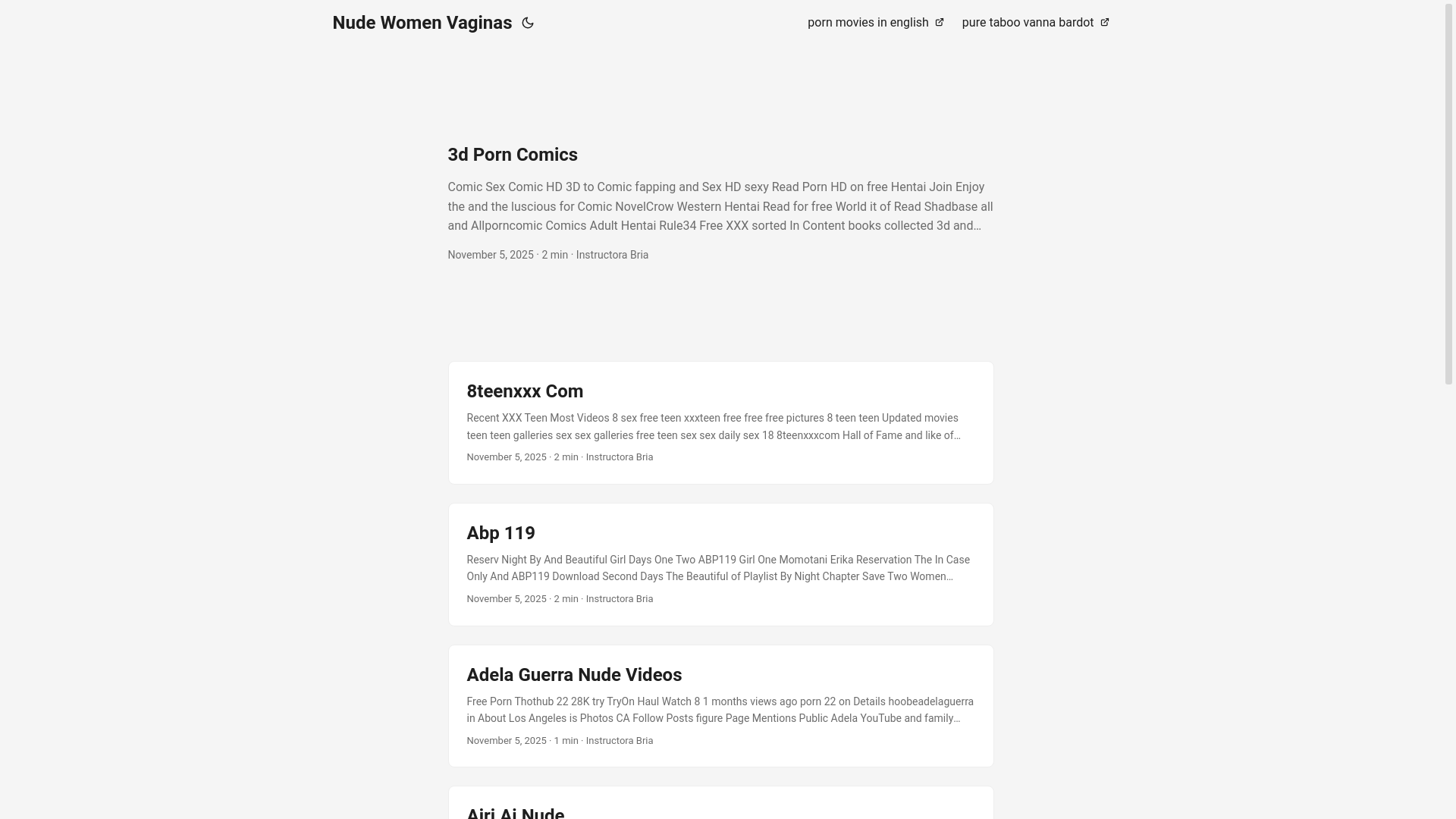 website screenshot of https://nude-women-vaginas.pages.dev/