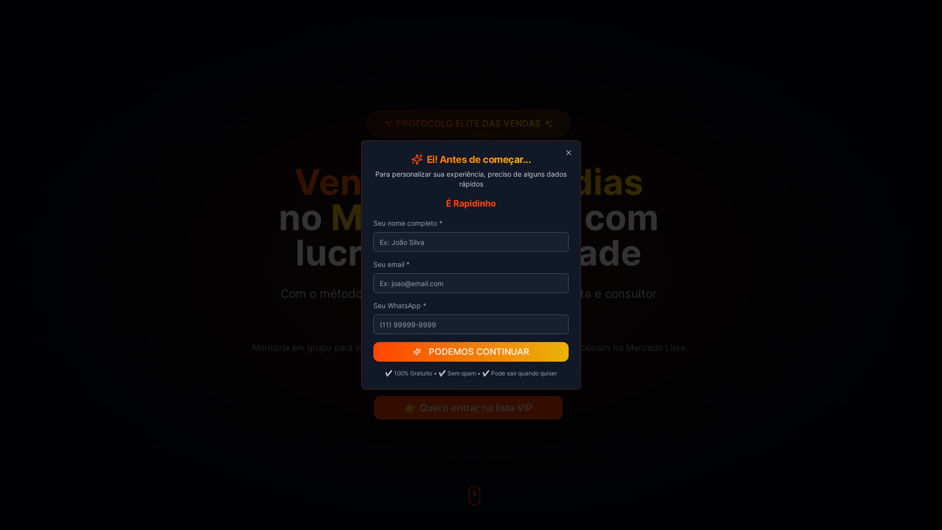 website screenshot of https://protocoloelitedasvendas.com.br/