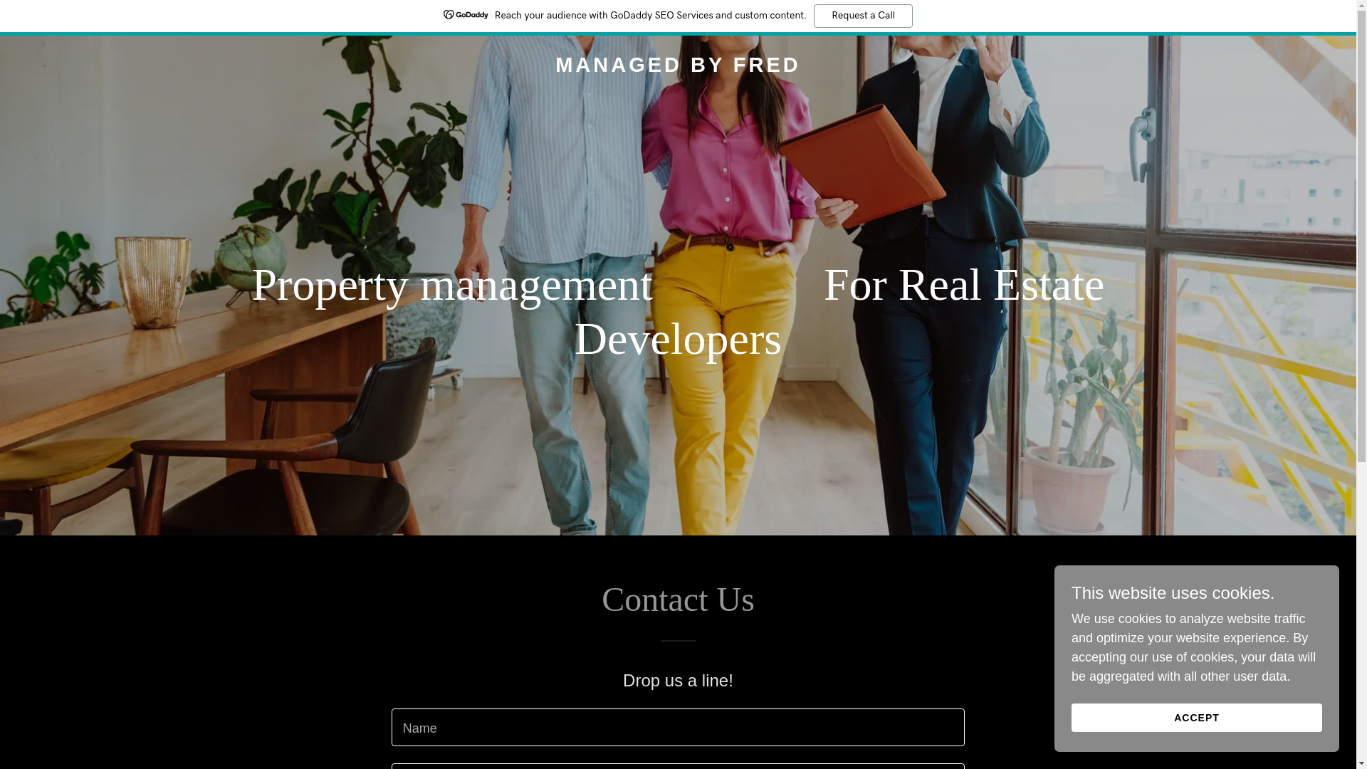 website screenshot of https://managedbyfred.com/