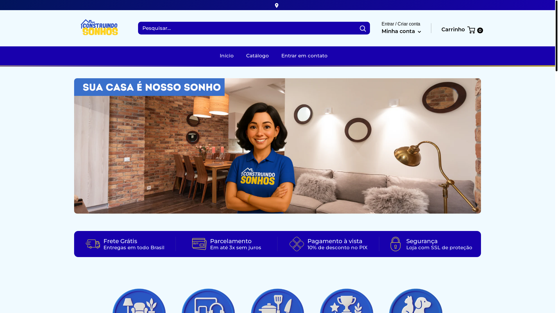 website screenshot of https://lojaconstruindosonhos.com/