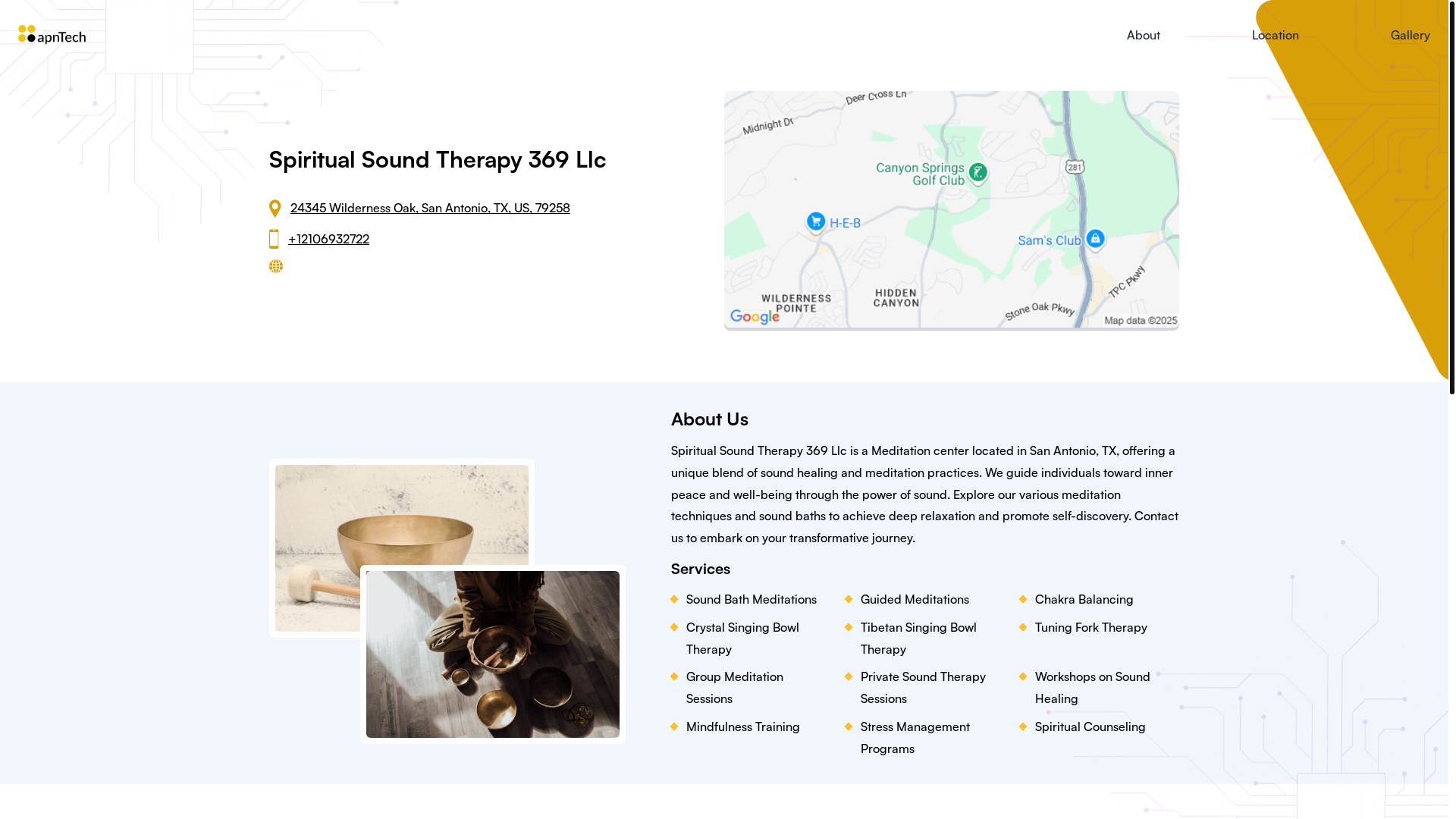 website screenshot of https://spiritualsoundtherapy369llc.online/