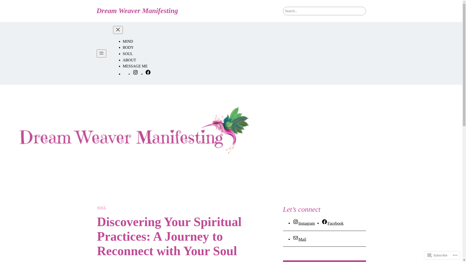 website screenshot of https://dreamweavermanifesting.blog/