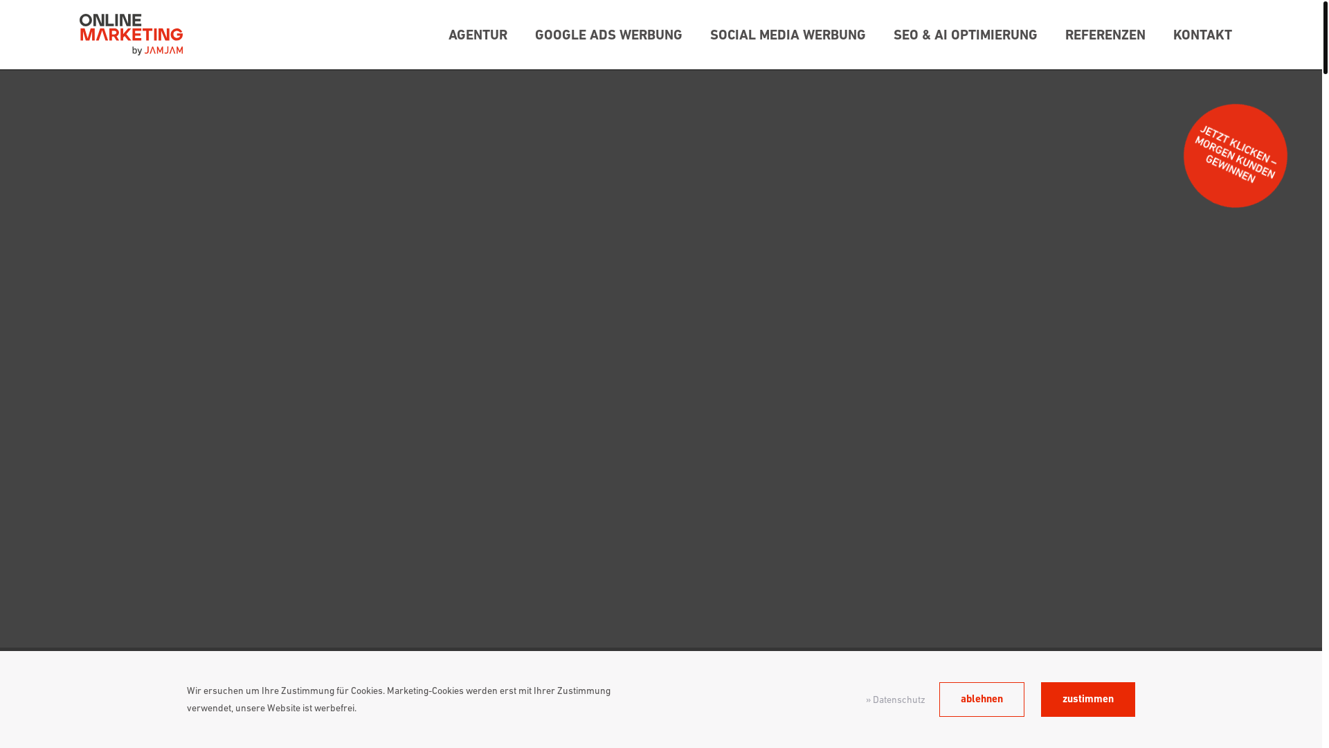 website screenshot of https://agentur-online-marketing.at/