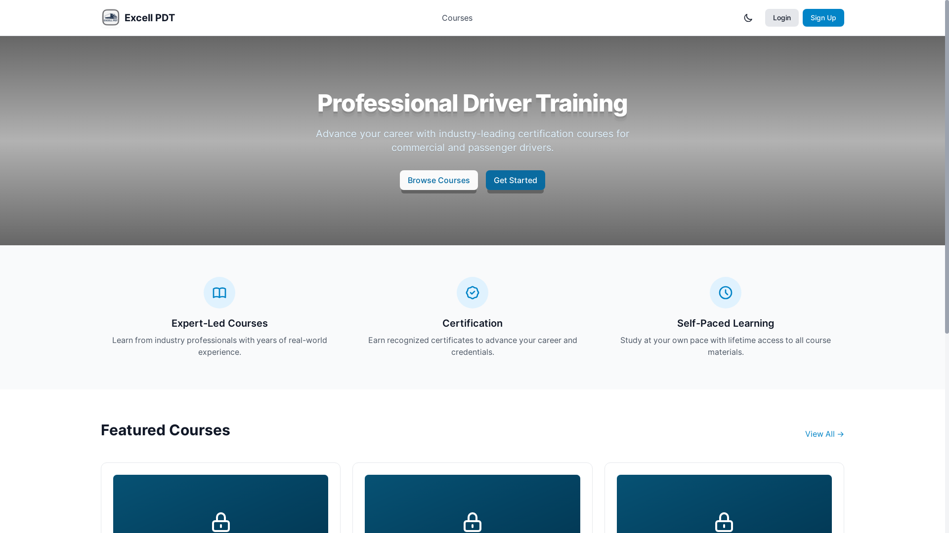 website screenshot of https://excellpdt.app/
