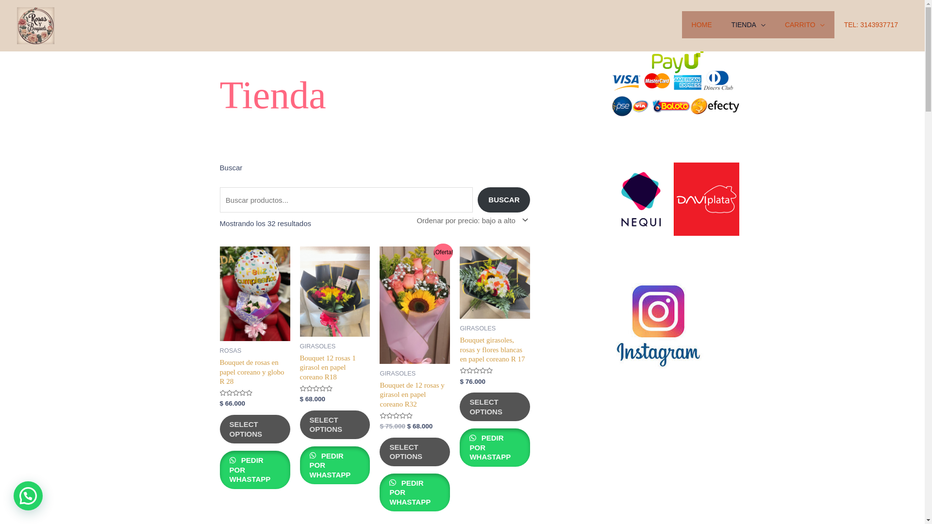 website screenshot of https://floristeriaenbucaramanga.co/