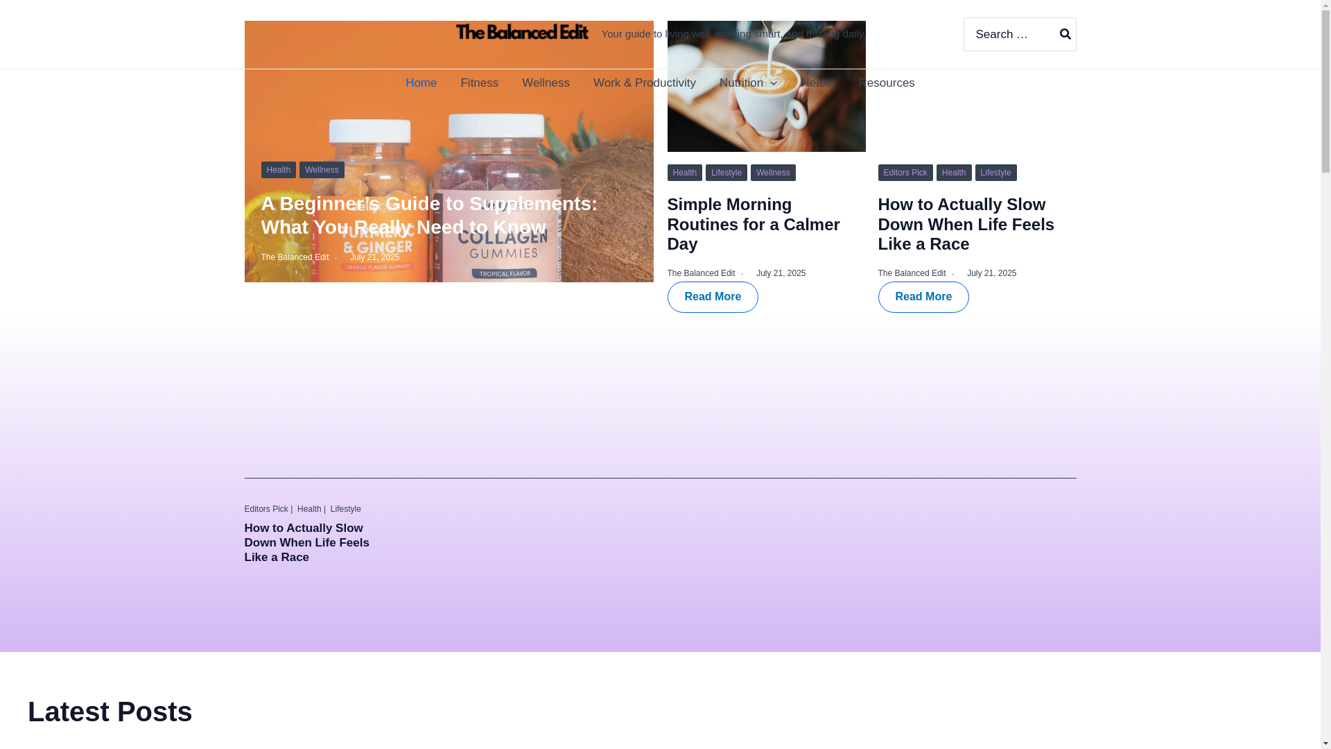 website screenshot of https://thebalancededitmag.com/