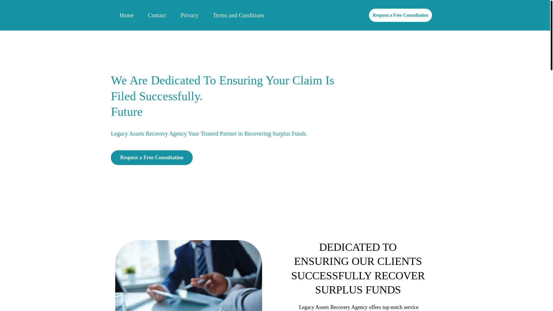 website screenshot of https://legacyassetsrecoveryagency.com/