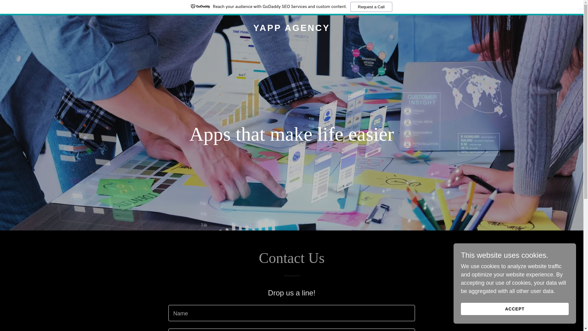 website screenshot of https://yappagency.com/