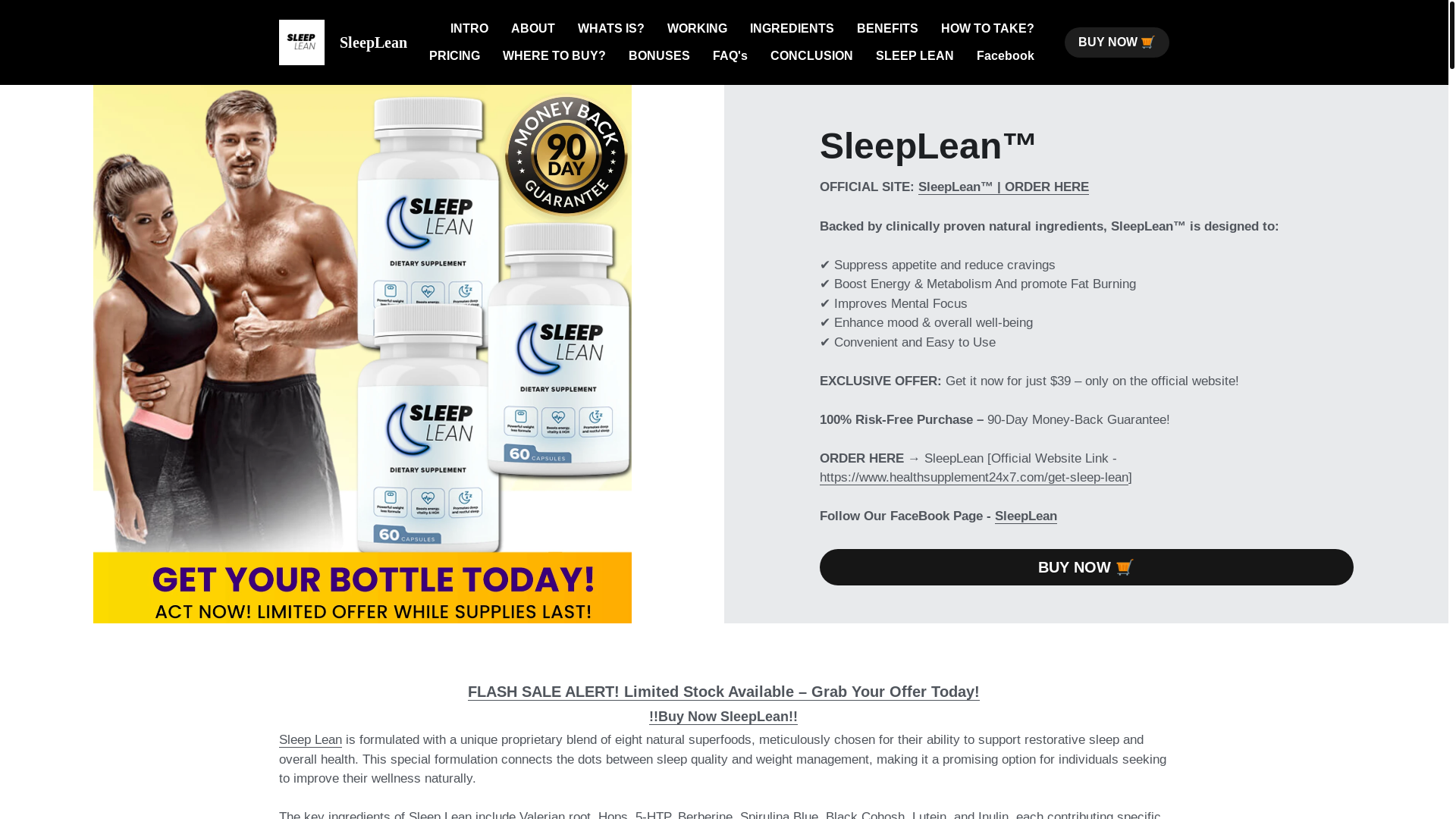 website screenshot of https://sleeplean.mystrikingly.com/