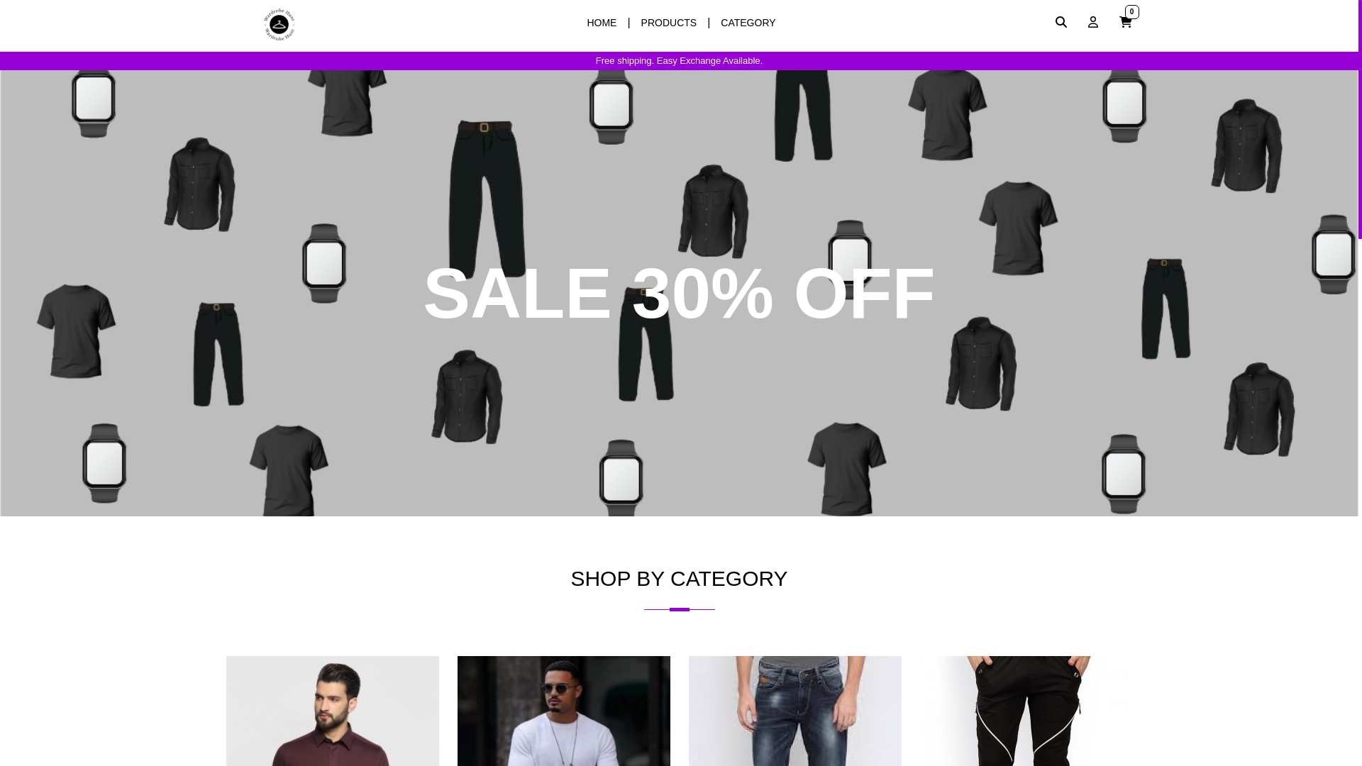 website screenshot of https://wardrobehunt.in/