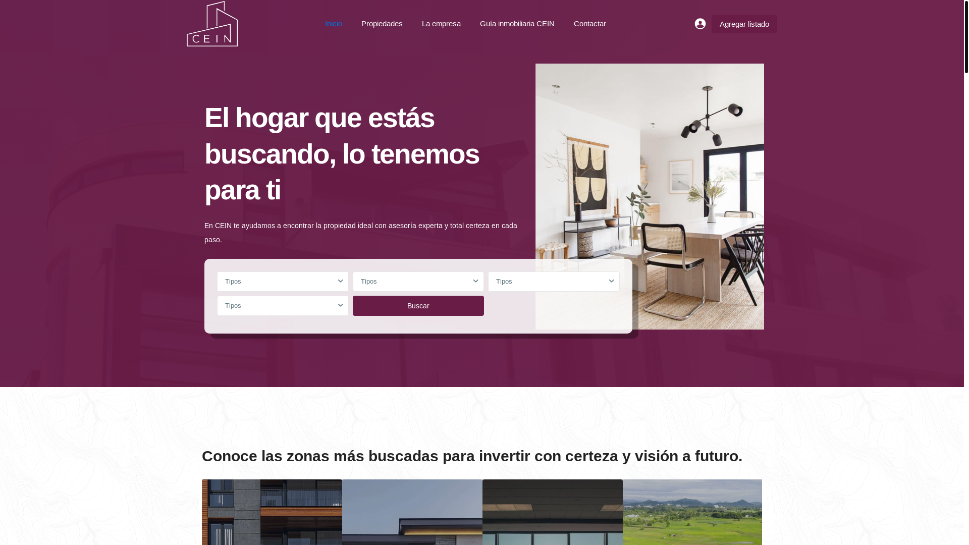website screenshot of https://certezainmobiliaria.mx/