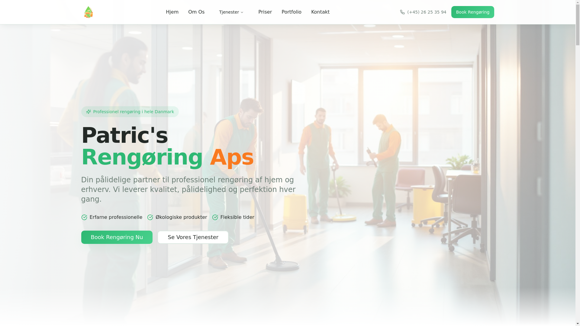 website screenshot of https://xn--patricsrengring-gub.dk/