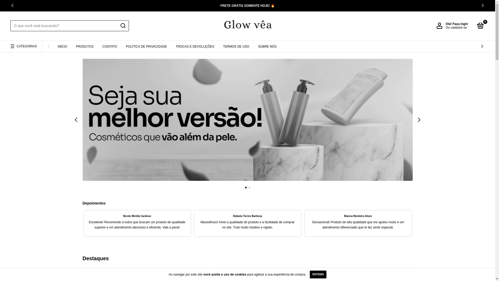 website screenshot of https://lojaglowvea.com.br/