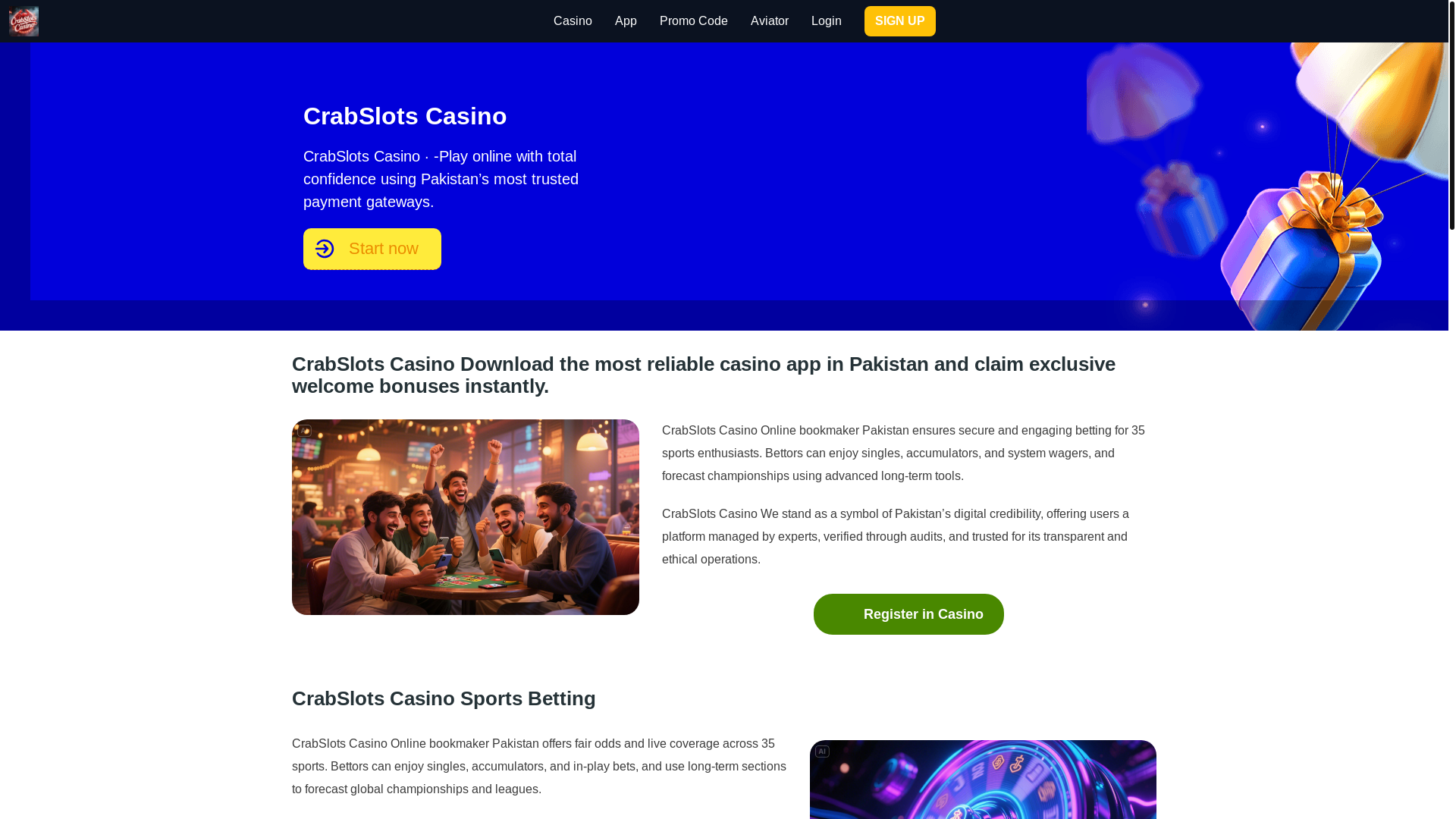 website screenshot of https://crabslotscasinoe.com/