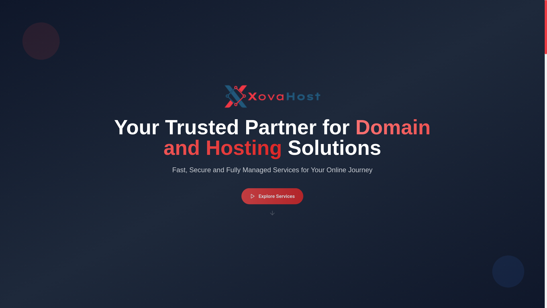 website screenshot of https://xovahost.website/