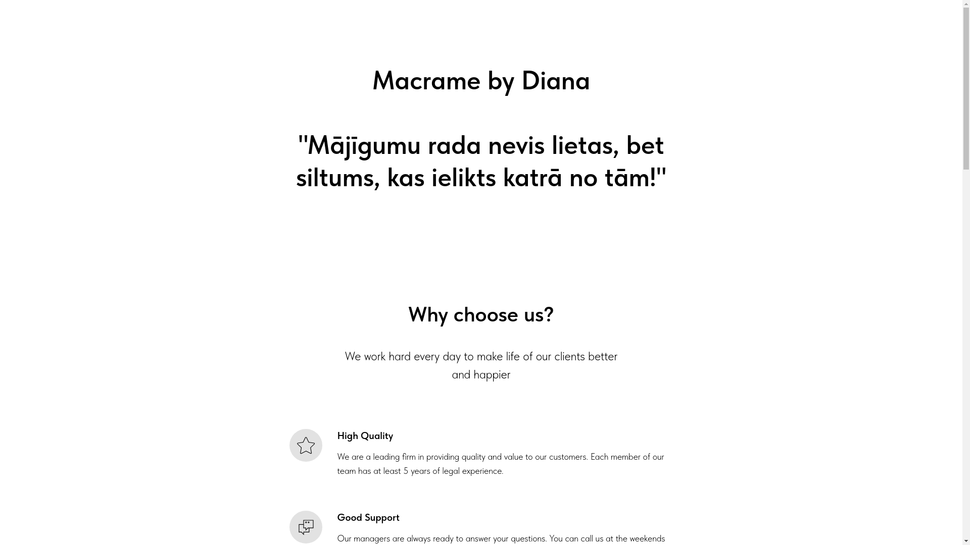 website screenshot of https://dianamacrame.lv/