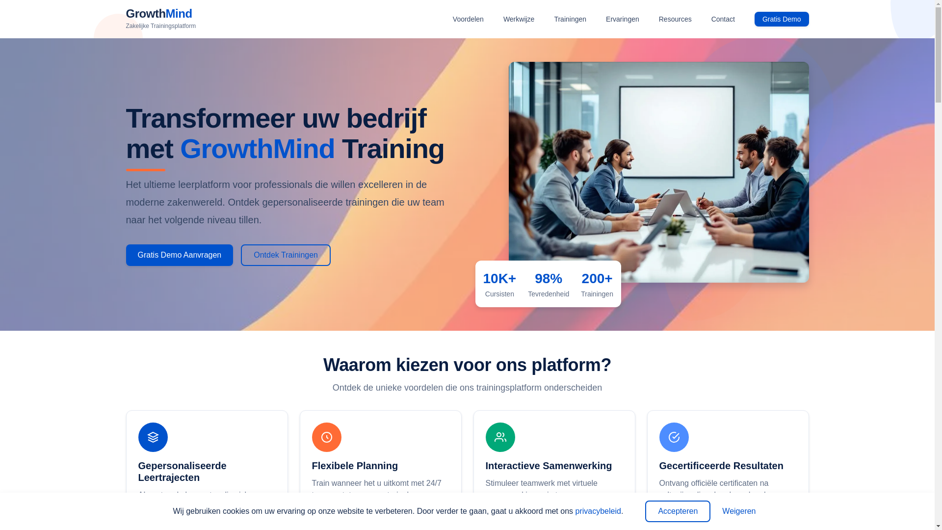 website screenshot of https://growthmind-nl.com/
