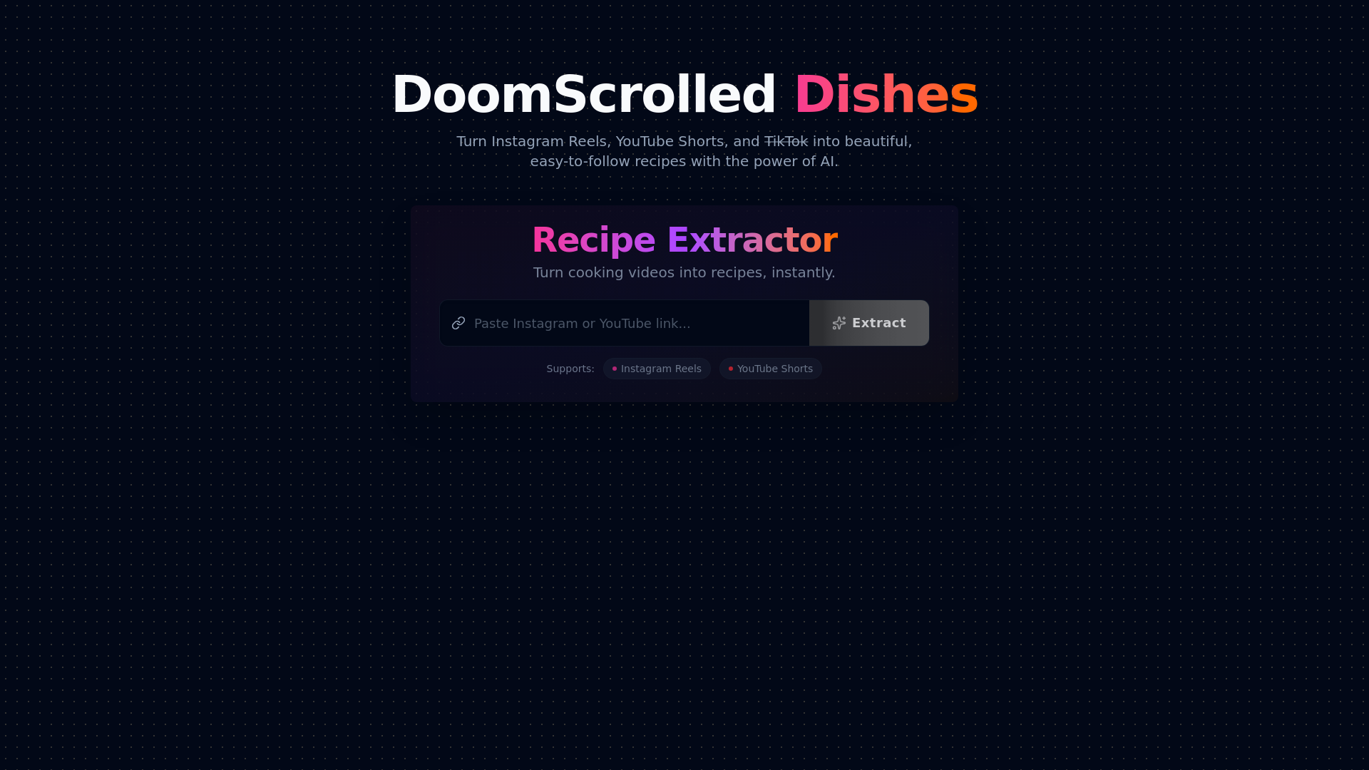 website screenshot of https://recipestorage.pages.dev/
