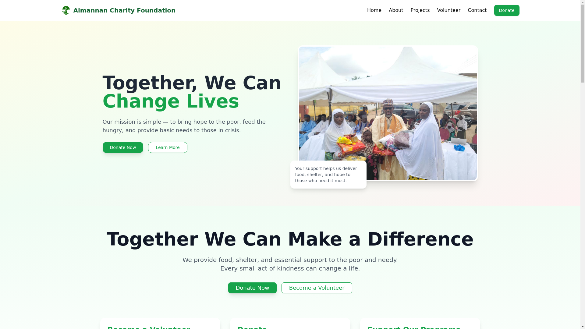 website screenshot of https://almannan-charityfoundation.pages.dev/