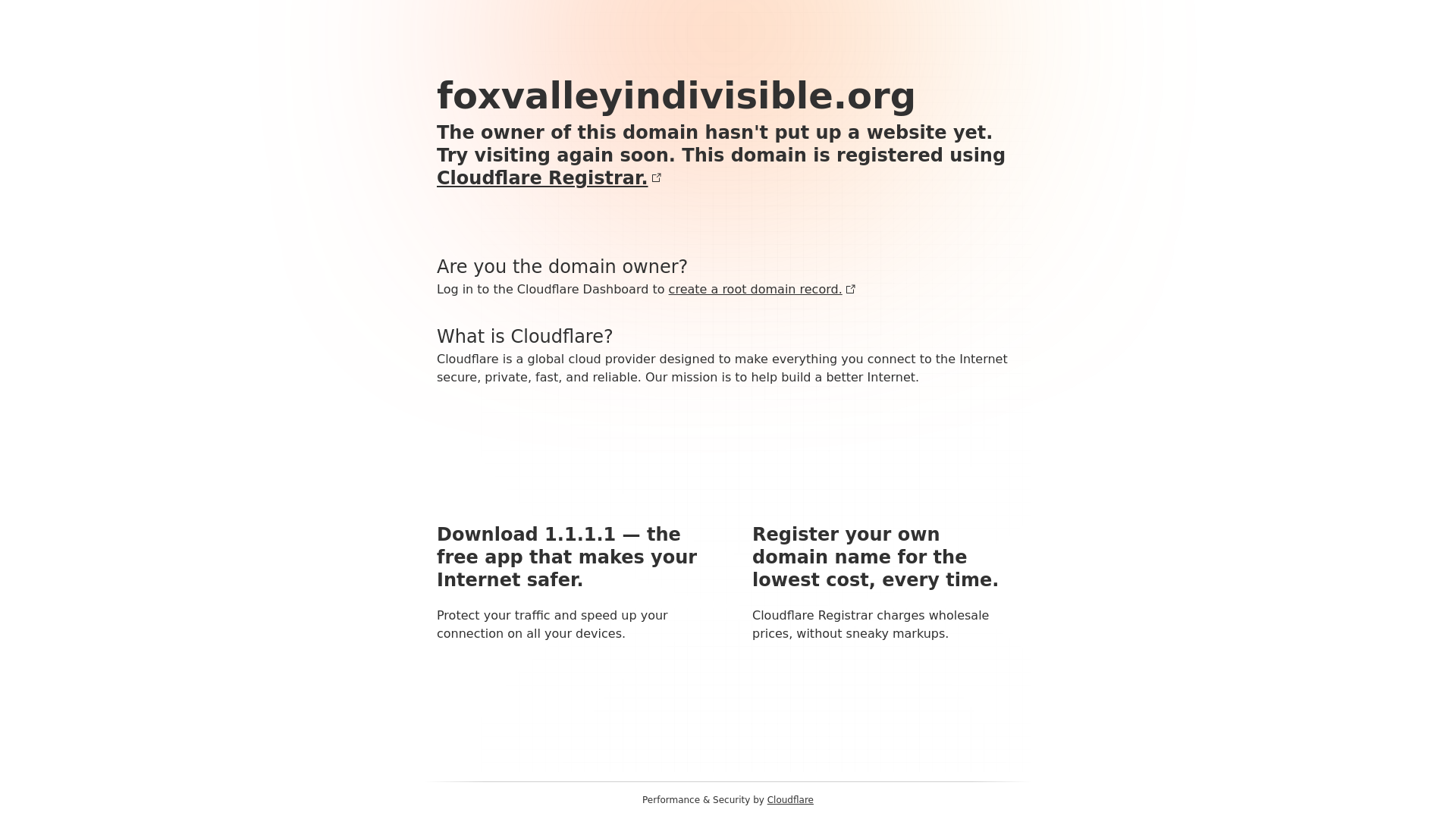 website screenshot of https://foxvalleyindivisible.org/