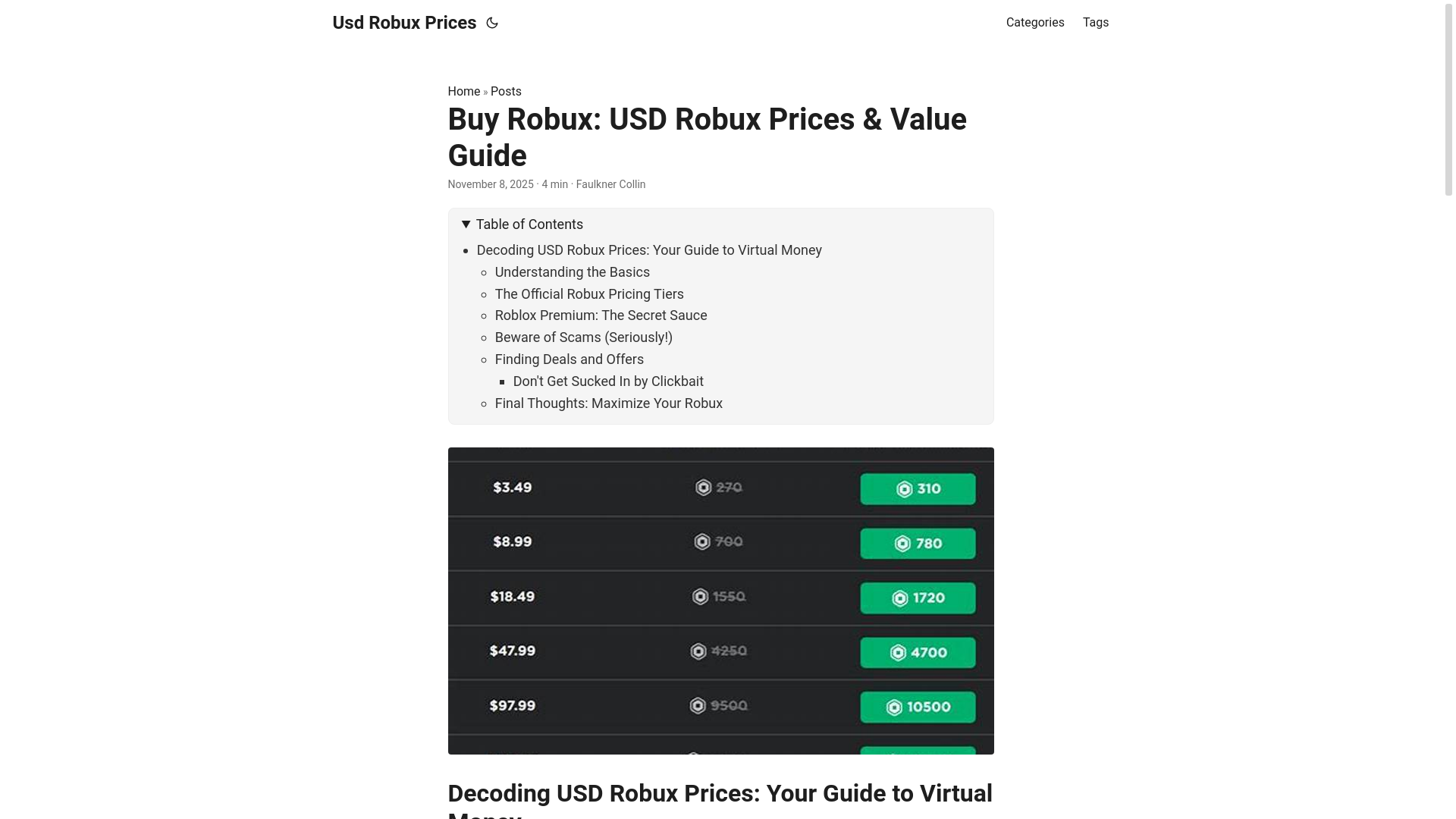 website screenshot of https://usd-robux-prices.pages.dev/