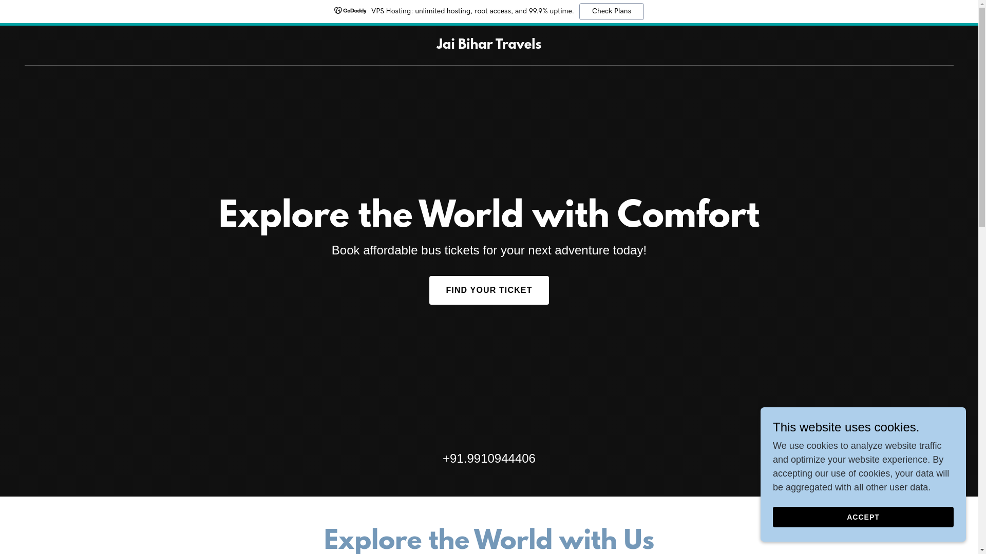 website screenshot of https://jaibihartravels.com/