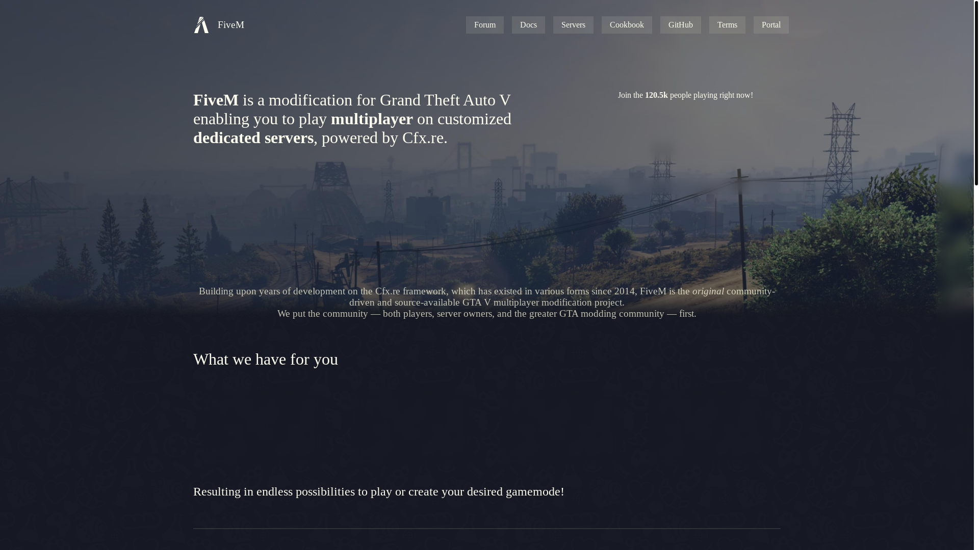website screenshot of https://unl.one/fiveM-mods