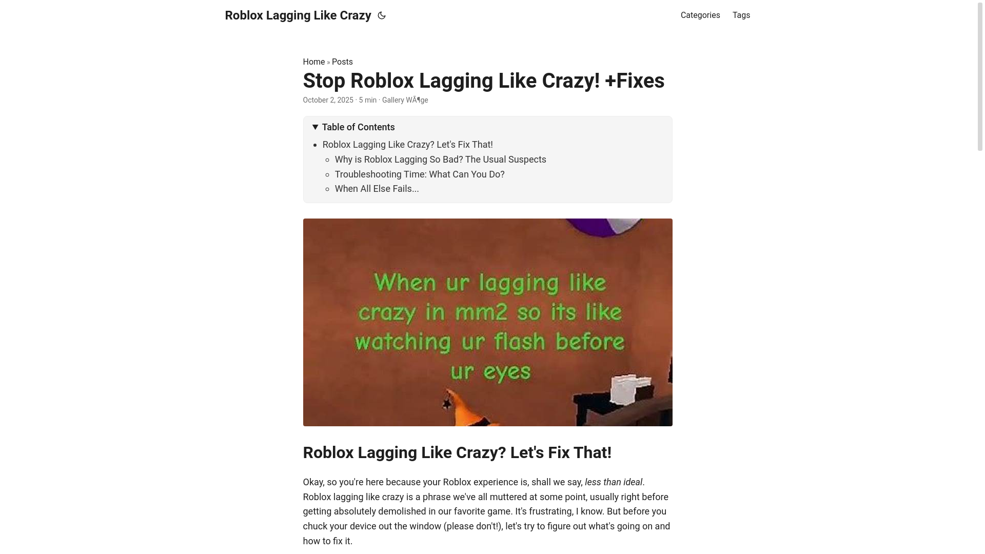 website screenshot of https://roblox-lagging-like-crazy.pages.dev/