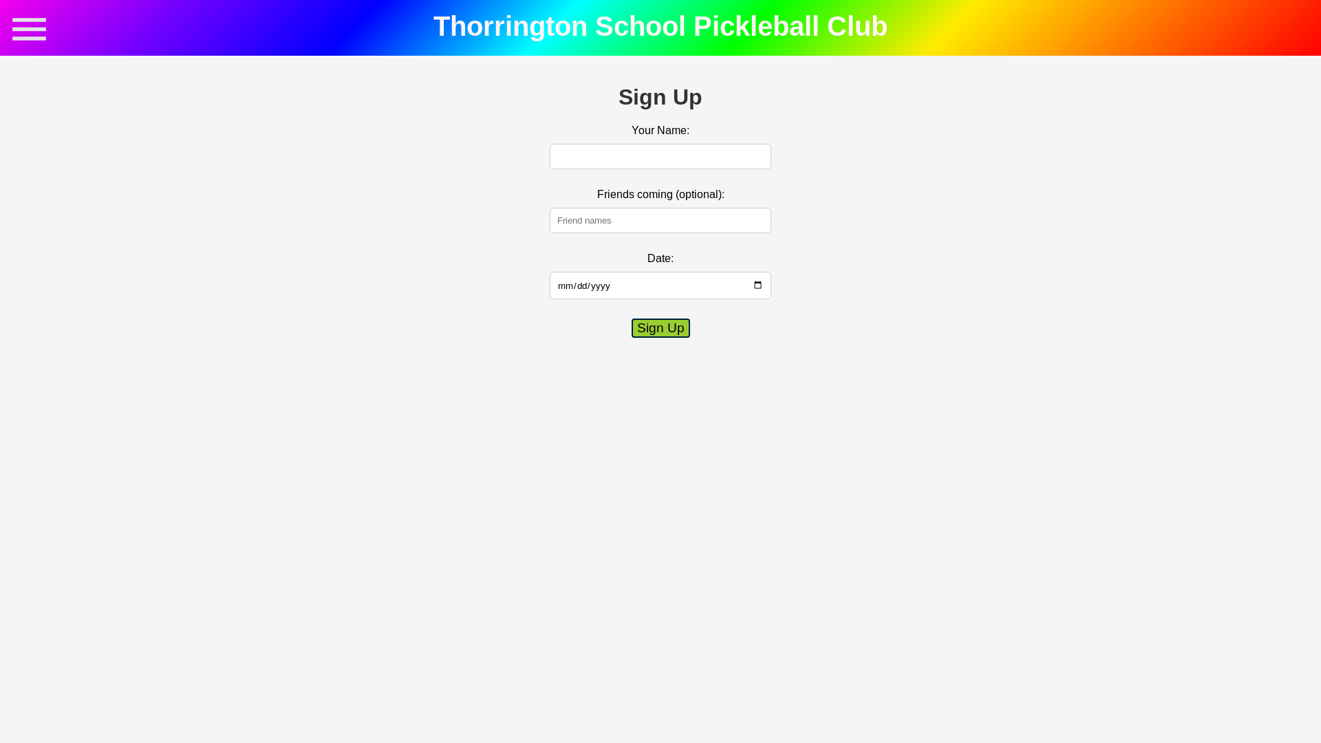 website screenshot of https://thorringtonpickleball.pages.dev/
