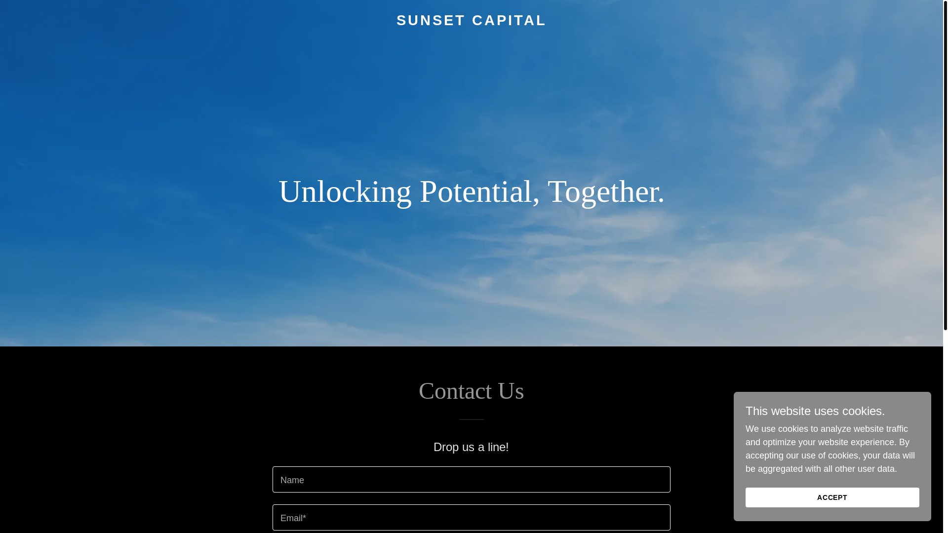 website screenshot of https://sunsetcapitaladvisors.com/