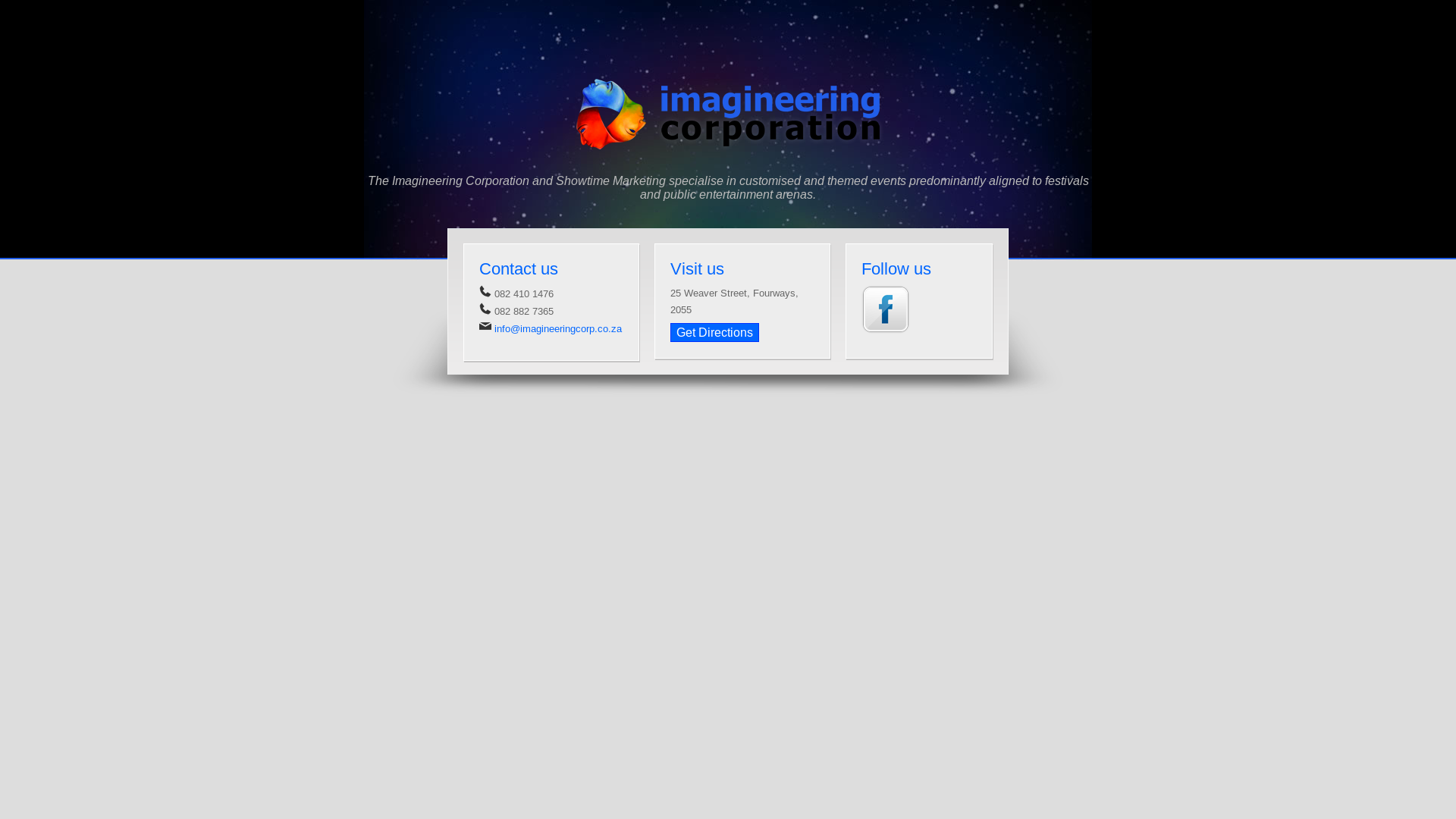 website screenshot of https://theimagineeringexpco.co.za/