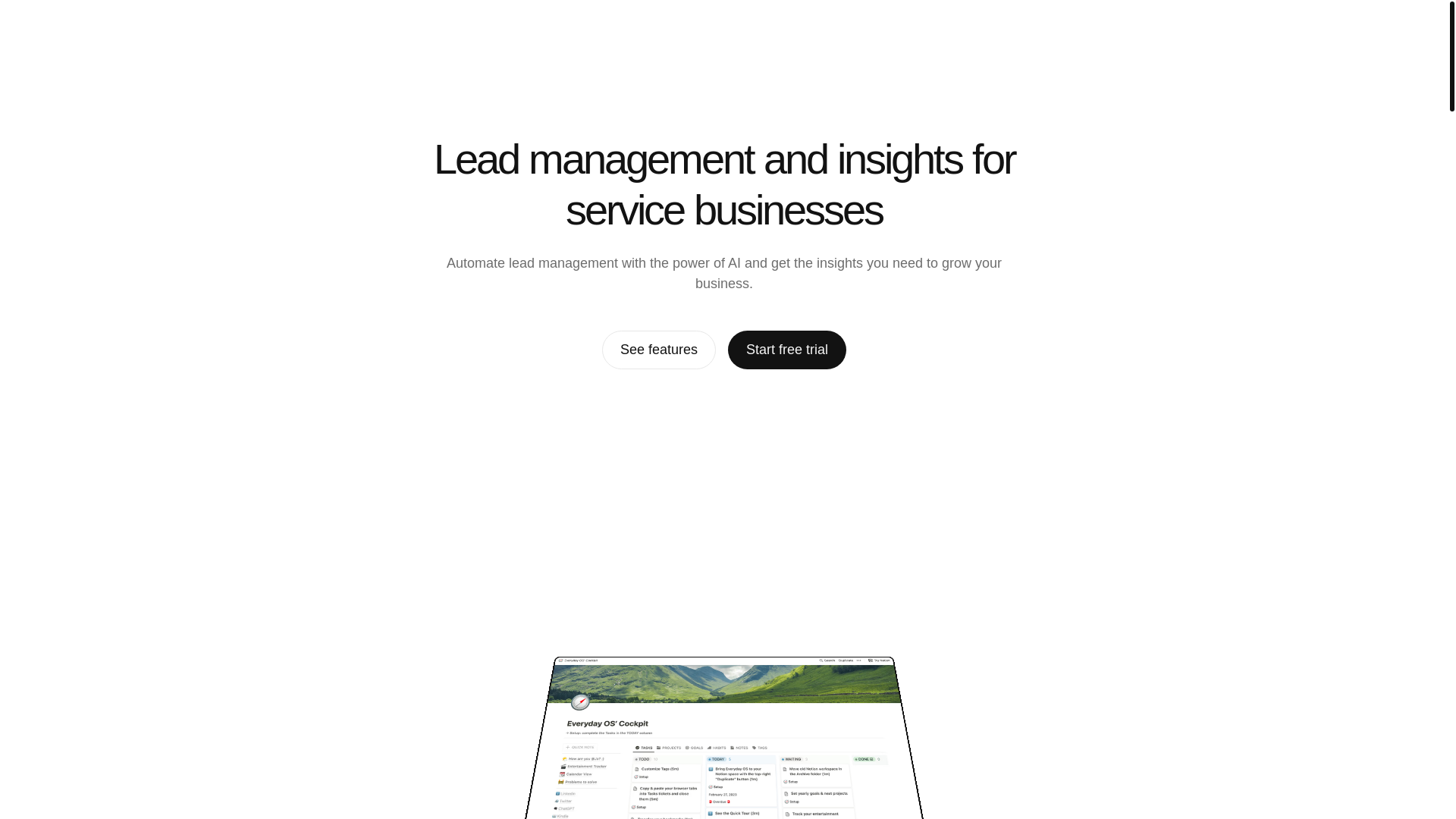 website screenshot of https://leadalytics.ai/