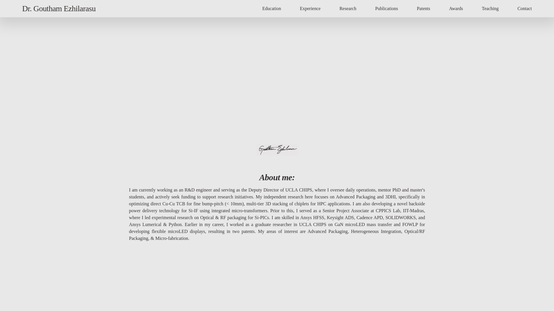 website screenshot of https://gouthamezhilarasu.com/