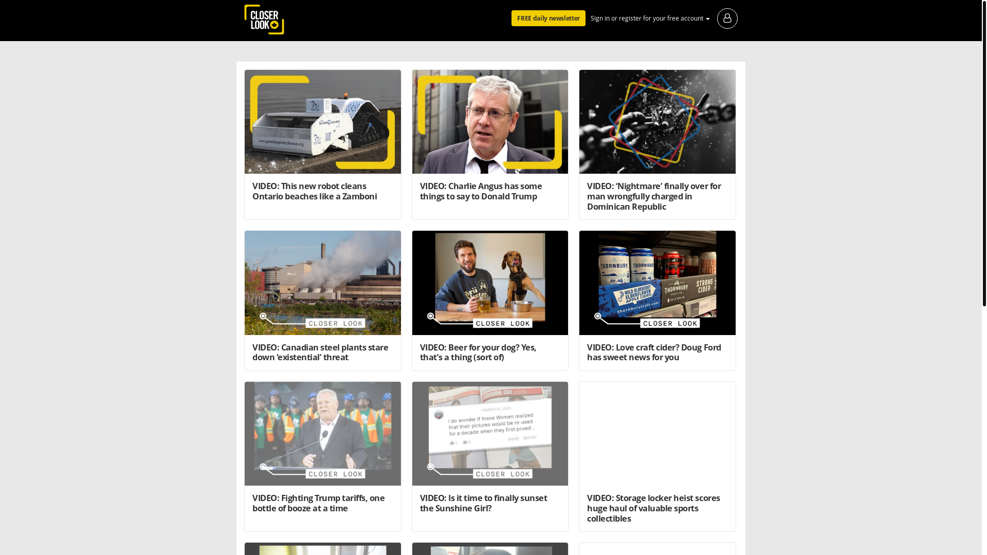 website screenshot of https://closerlookpodcast.ca/