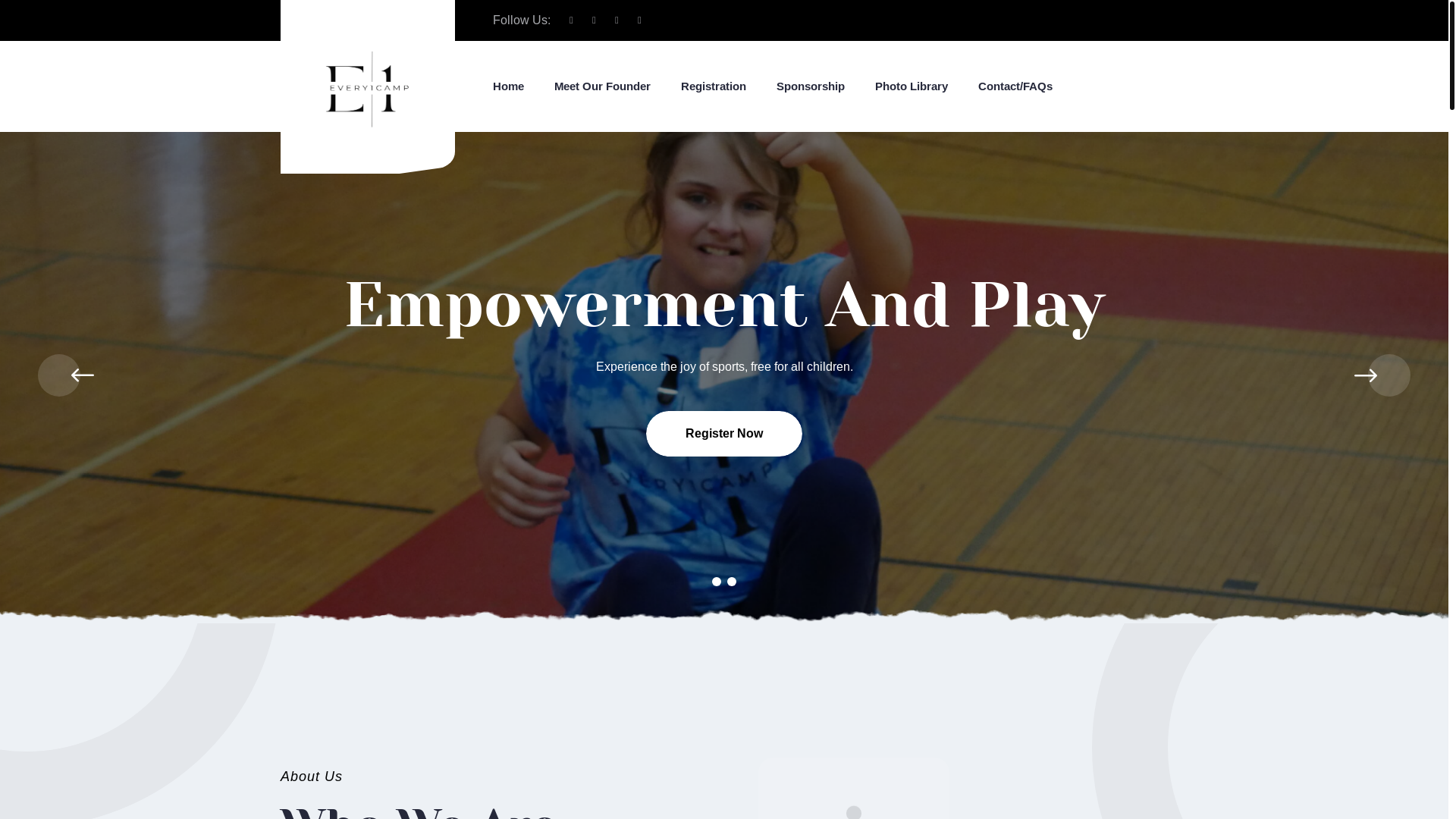 website screenshot of https://myevery1camp.org/