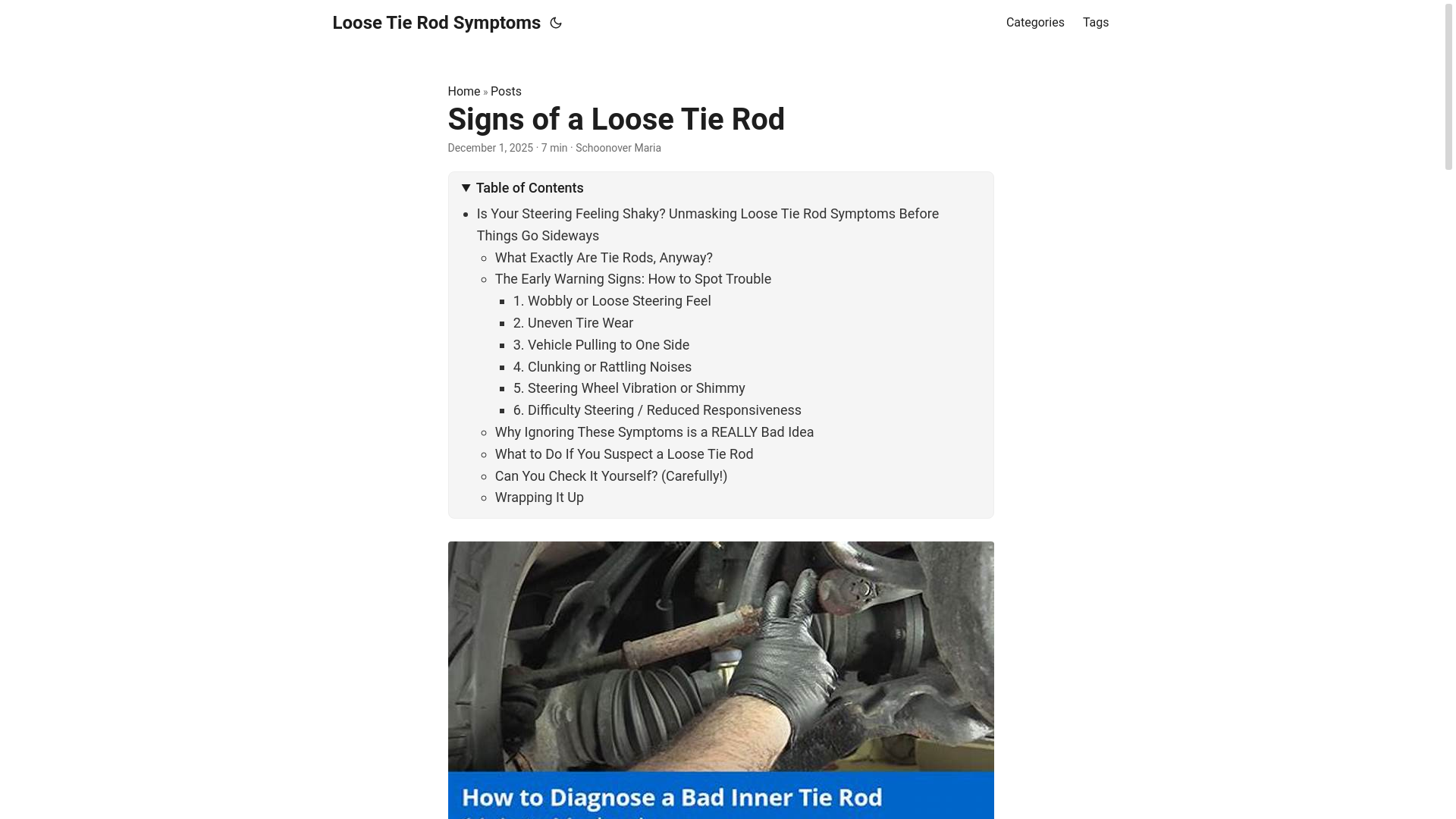 website screenshot of https://loosetierodsymptoms.pages.dev/