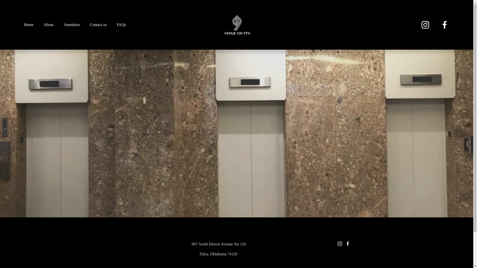 website screenshot of https://venueon9th.com/