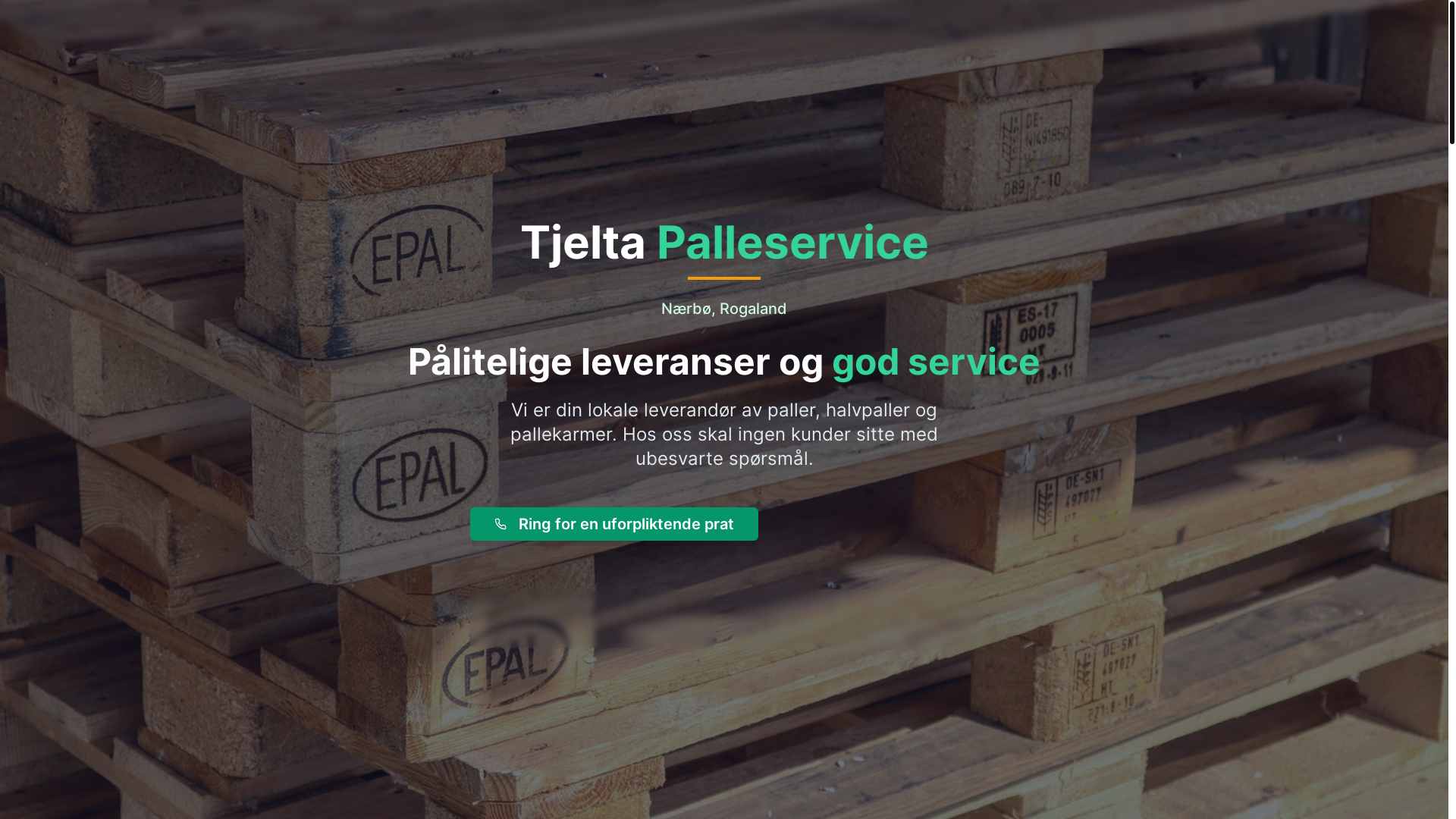 website screenshot of https://tjeltapalleservice.no/