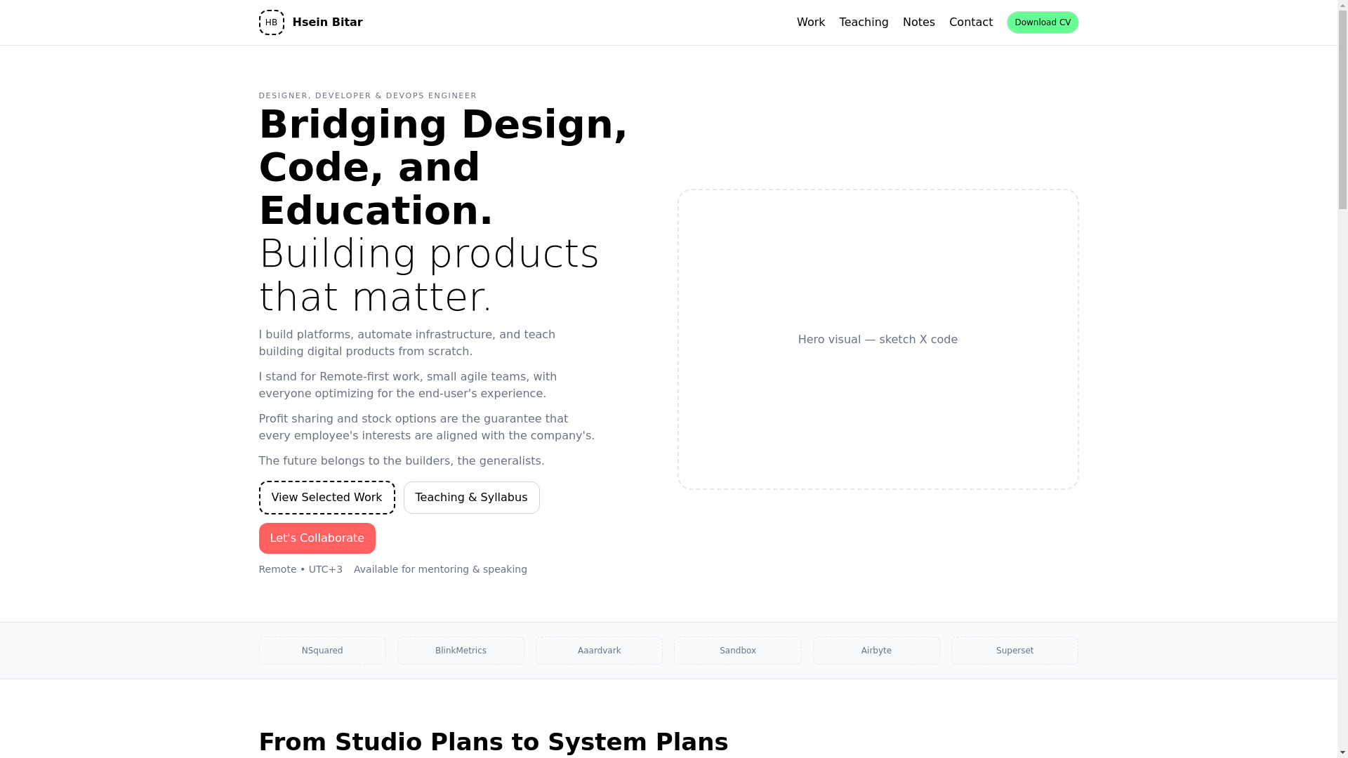 website screenshot of https://hseinbitar-web.pages.dev/