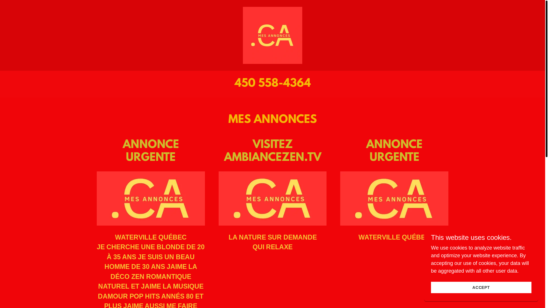 website screenshot of https://mesannonces.ca/