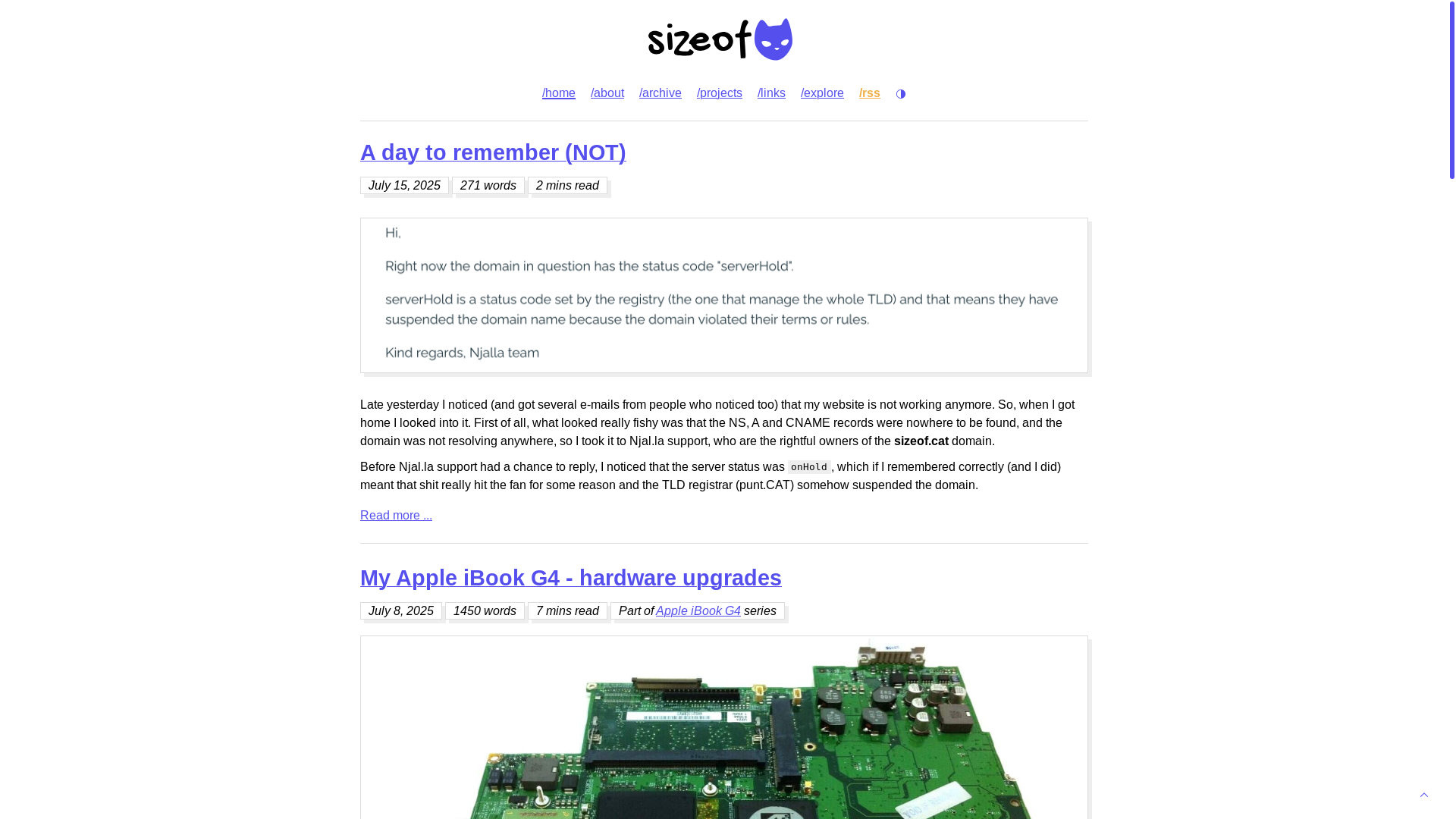 website screenshot of https://sizeofcat.org/