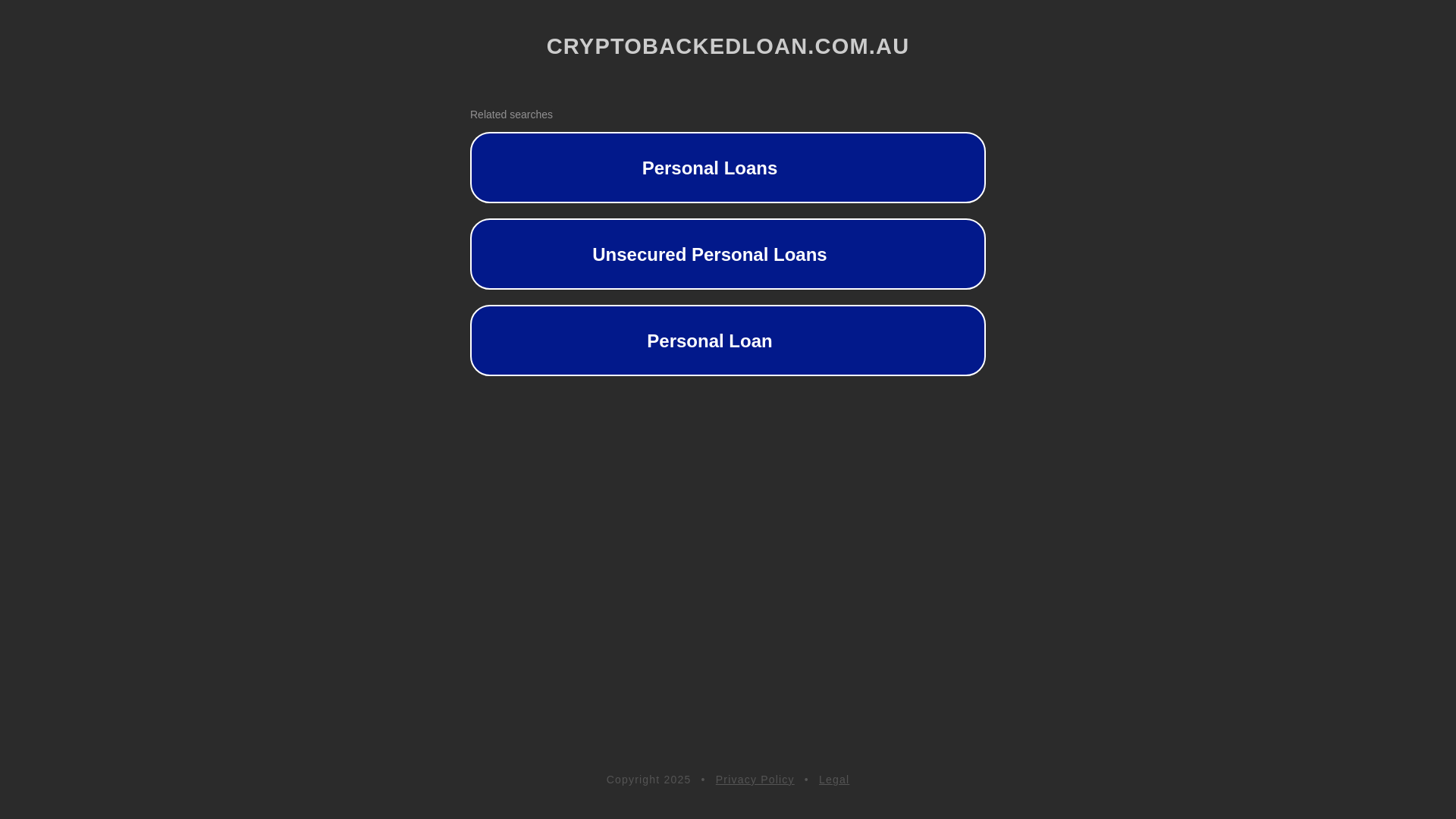 website screenshot of https://cryptobackedloan.com.au/