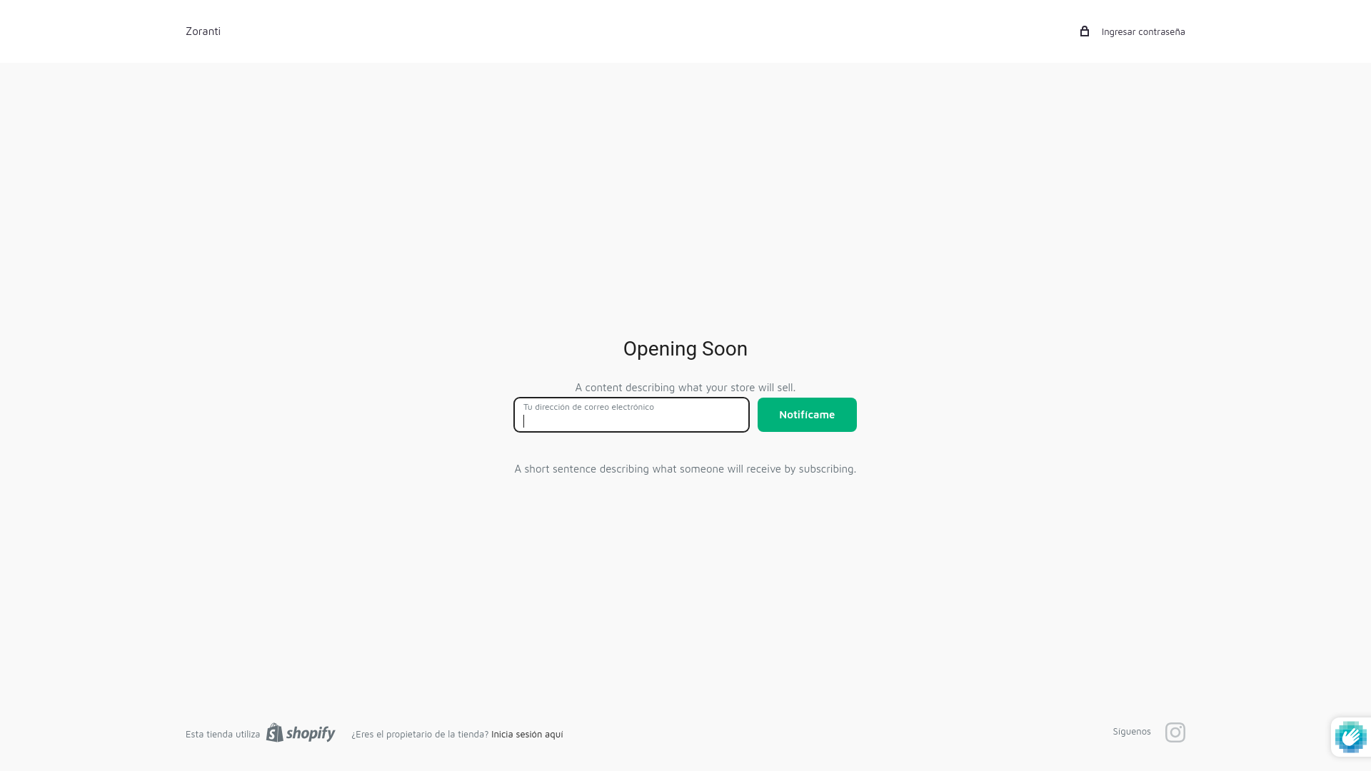 website screenshot of https://zoranti.site/