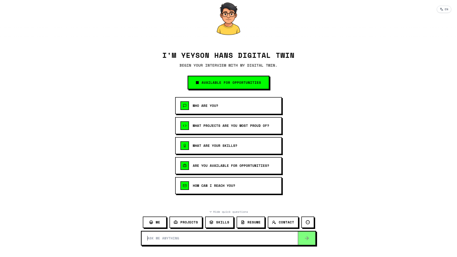 website screenshot of https://yhans.cl/