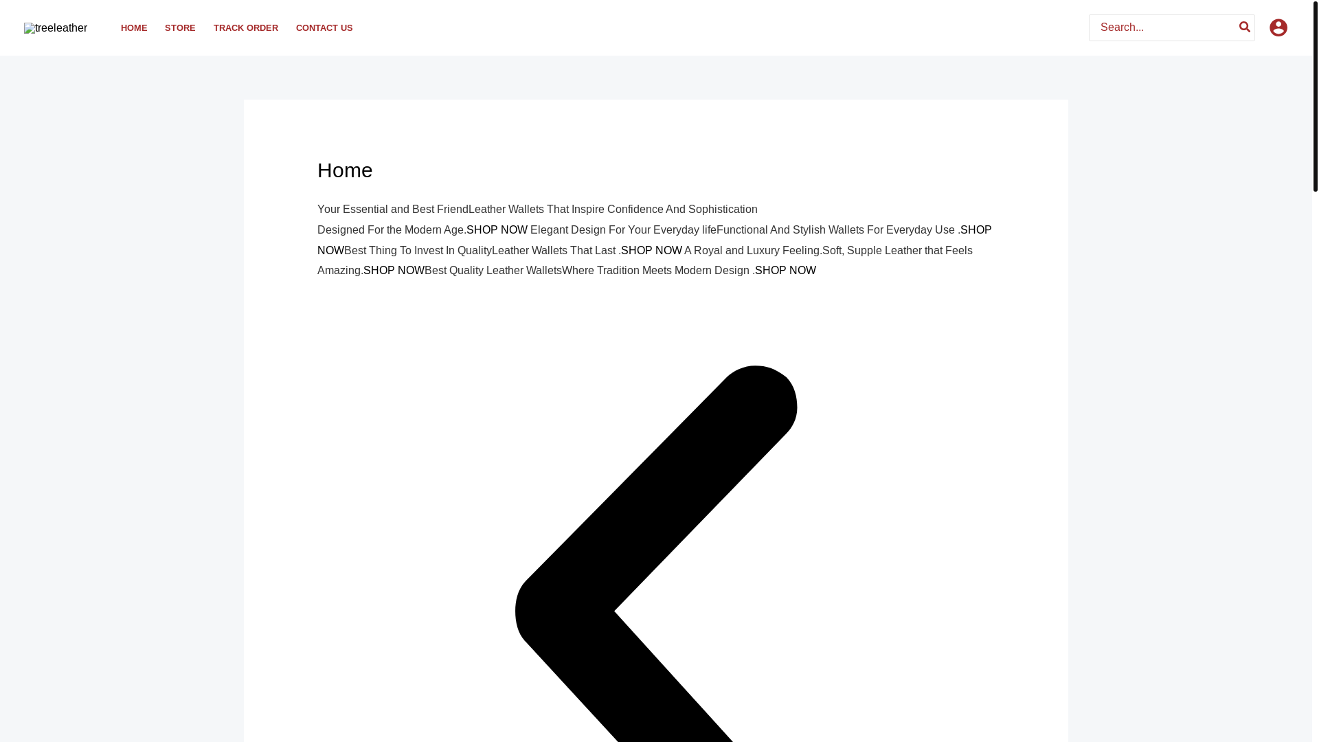 website screenshot of https://treeleather.store/