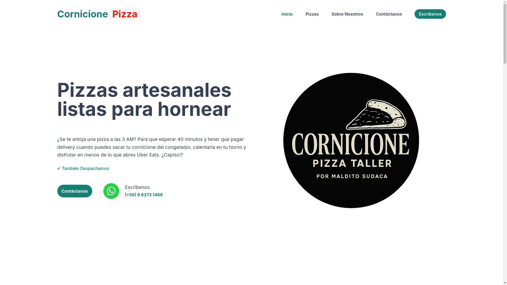 website screenshot of https://cornicionepizza-landing.pages.dev/